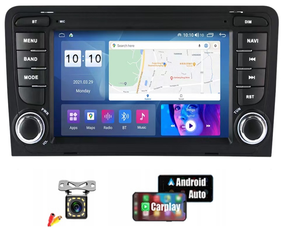 AUDI A3 8P Radio Android DVD GPS DSP SIM Carplay Sklep, Opinie, Cena