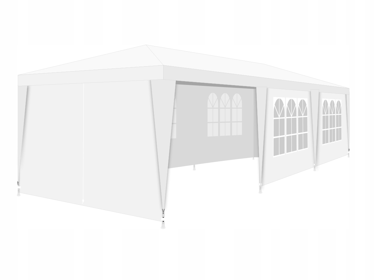 PAWILON NAMIOT OGRODOWY CATERINGOWY 9x3M + 8 ŚCIANEK BIAŁY Szerokość 3 m