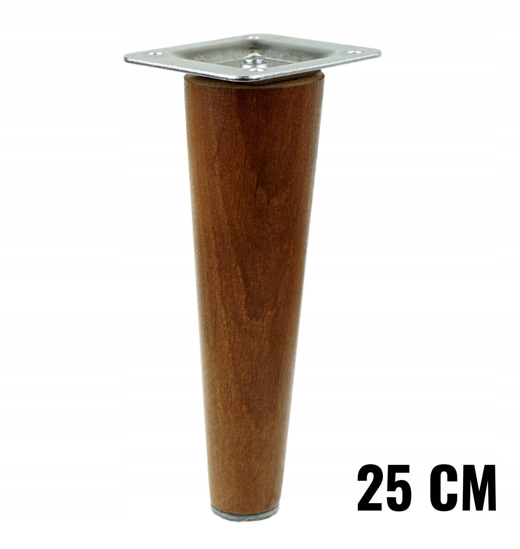 

1x Noga nóżka bukowa orzech prosta zestaw 25 cm