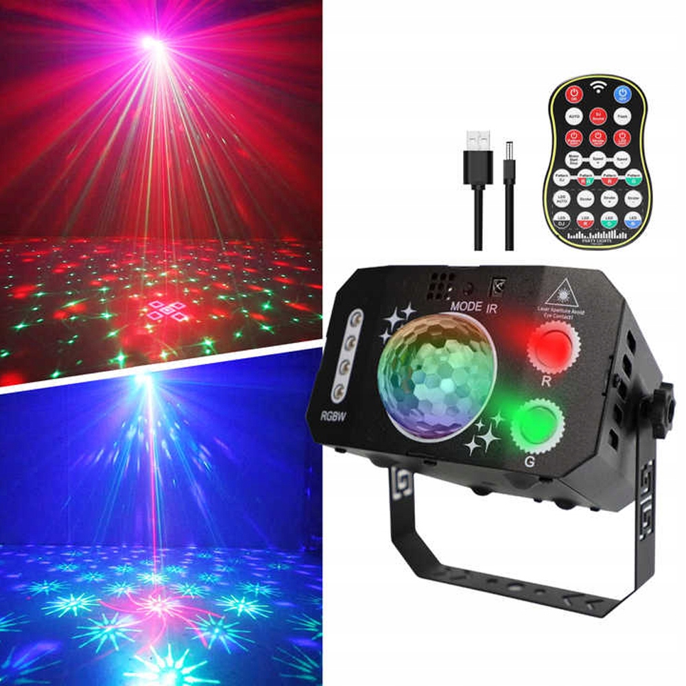 Laserový Projektor Diskotékové Světlo Led Stroboskop Laser Párty