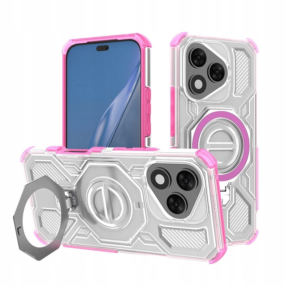 Techsuit Carbon Shield Pro etui do Honor 400 Lite różowe transparentne