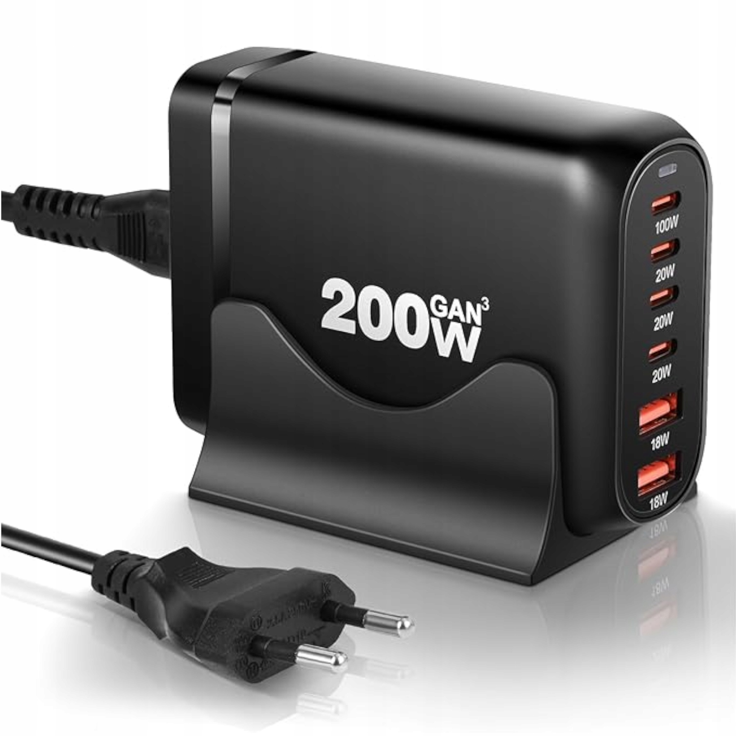 Síťová Nabíječka 200W GaN Qc Usb Rychlé Nabíjení Mnoha Zařízení