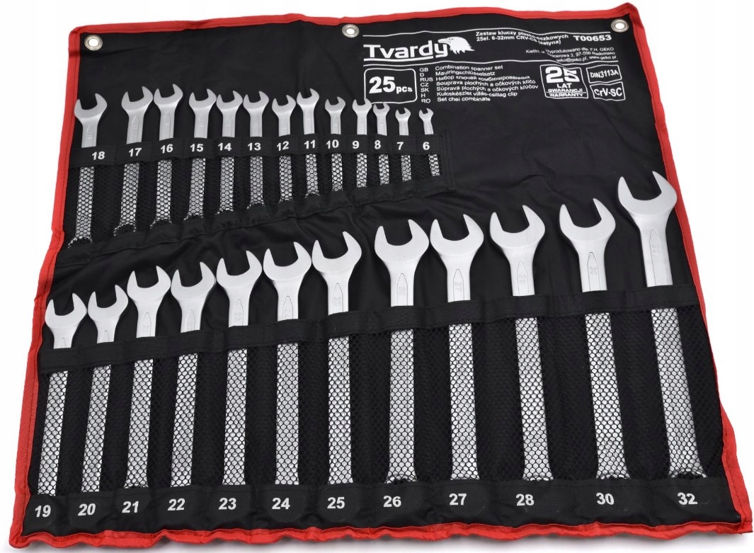 

Zestaw Kluczy 6-32 MM Klucze Płasko Oczkowe 25 Szt