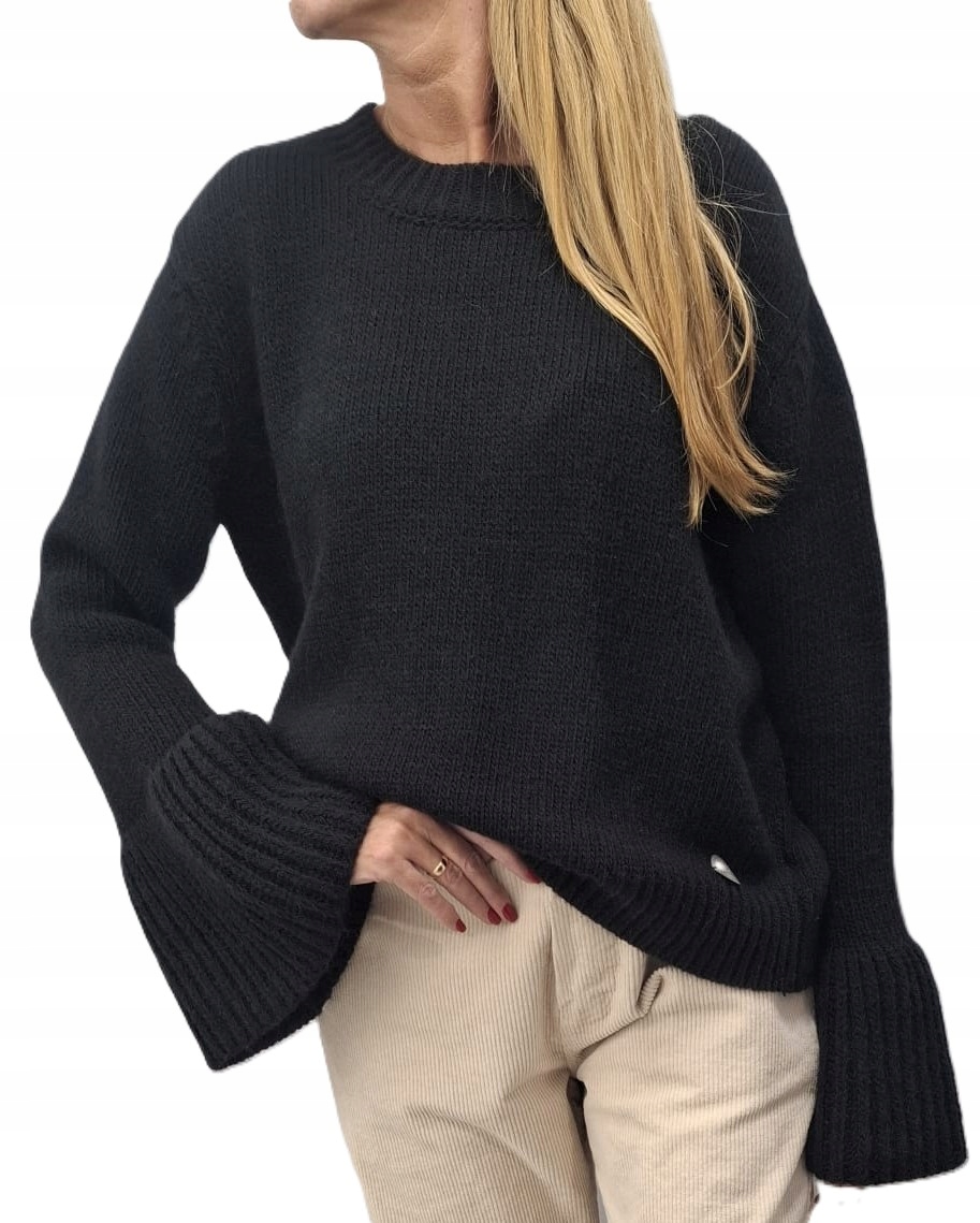 Cocomore Vlněný svetr se zvonkem, černý