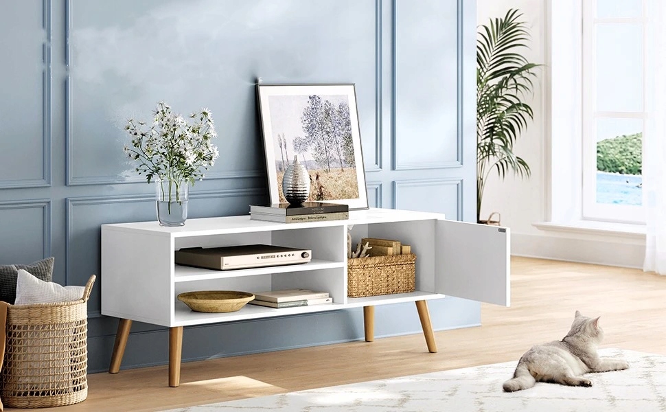 Televízny stolík Scandi 120 cm biely