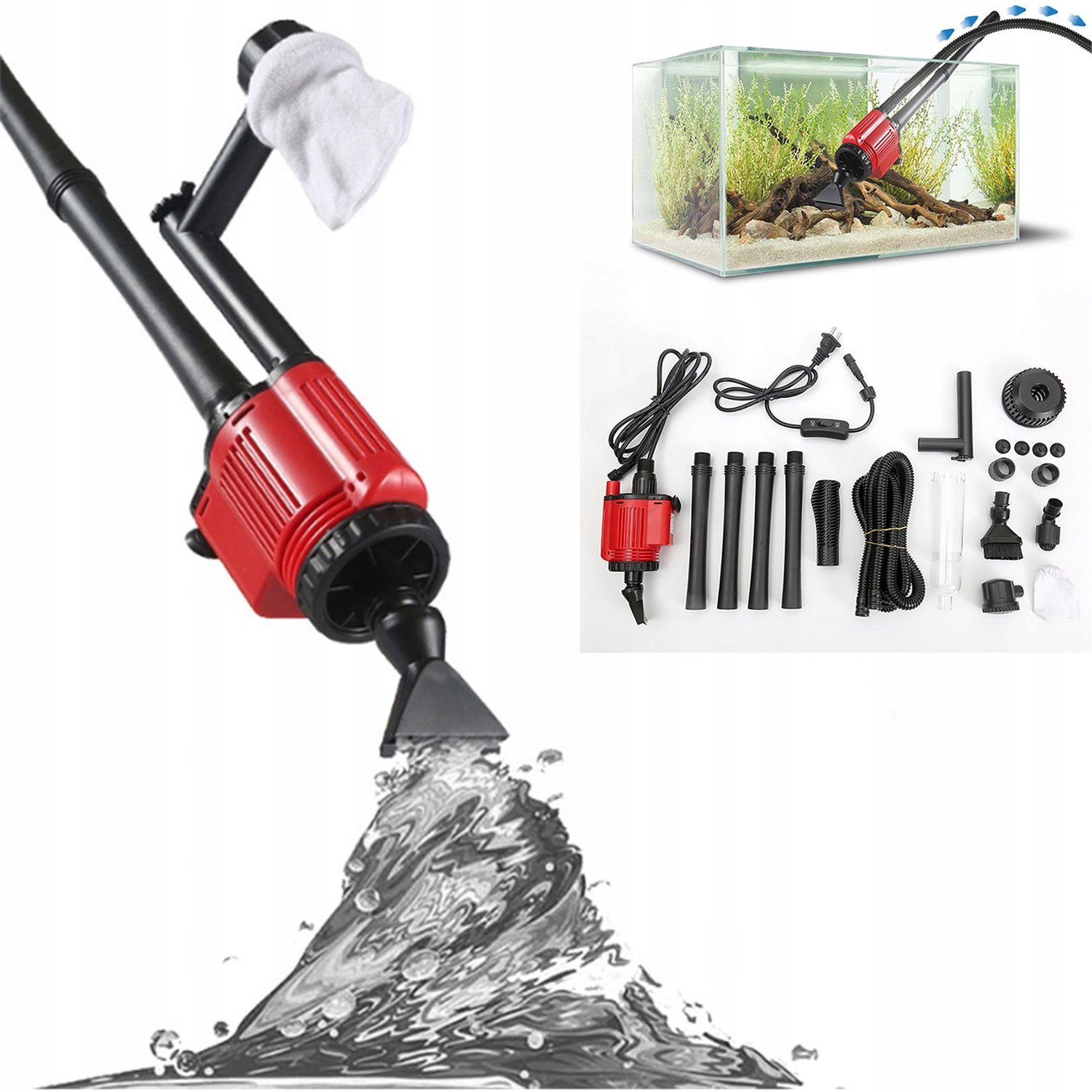 Elektrický Vysavač Do Akvária Zebbyee 6V1 Na Čištění Štěrku