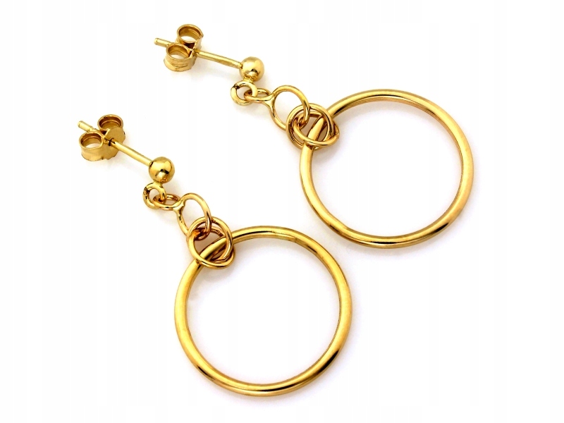 Náušnice ze zlata 585, módní závěsné s kroužkem, ideální jako dárek k tyčinkám