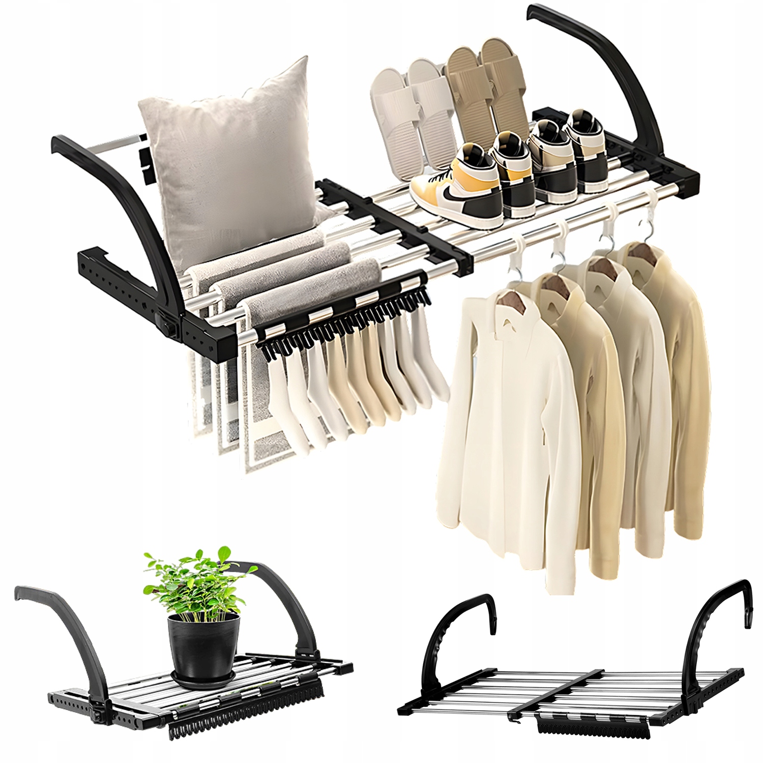 Levně Sušák Nastavitelná 64-110 CM Na Oblečení Ručníků