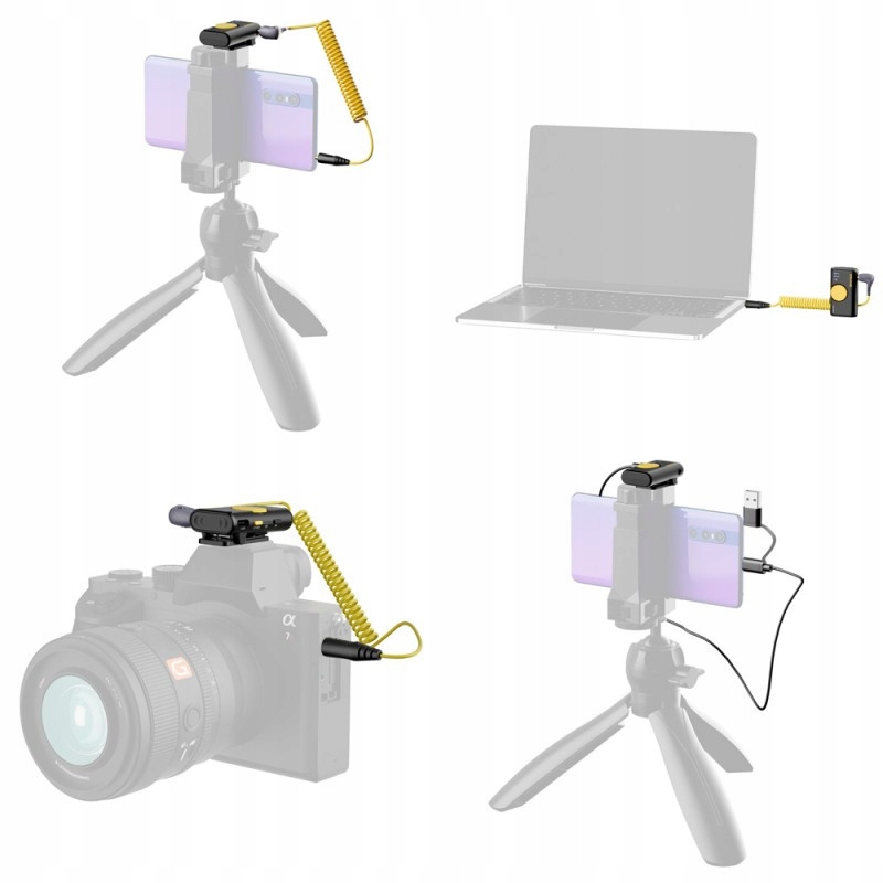 7Ryms iRay bezdrátový mikrofon DW10 [mini jack 3.5mm Usb-c] dual Černý