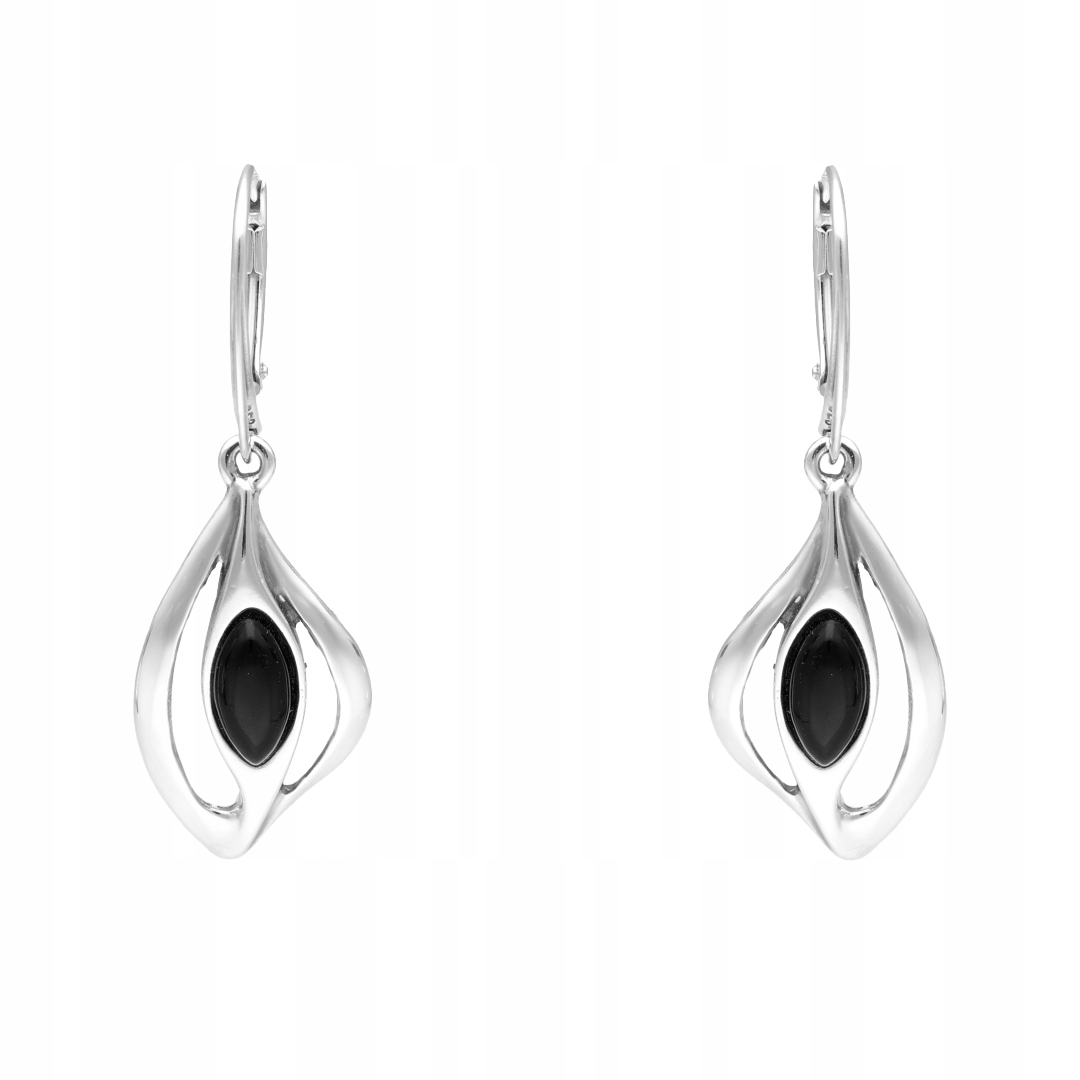 Stříbrné náušnice s onyxem Černá barva Onyx Dámské šperky Stříbro 925