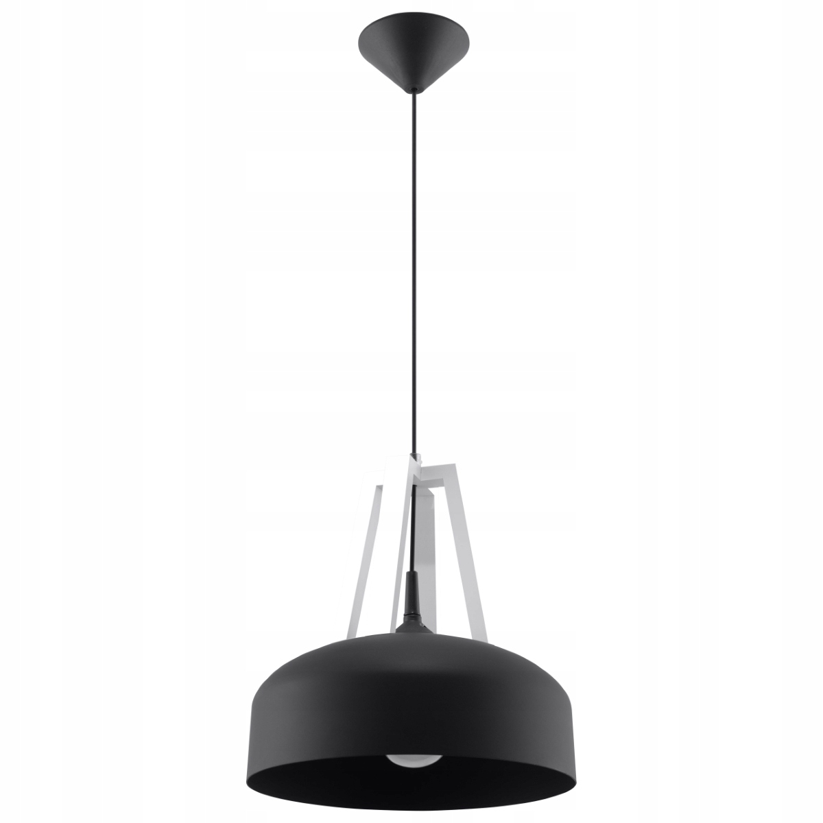 Závesná lampa Casco čierna/biela