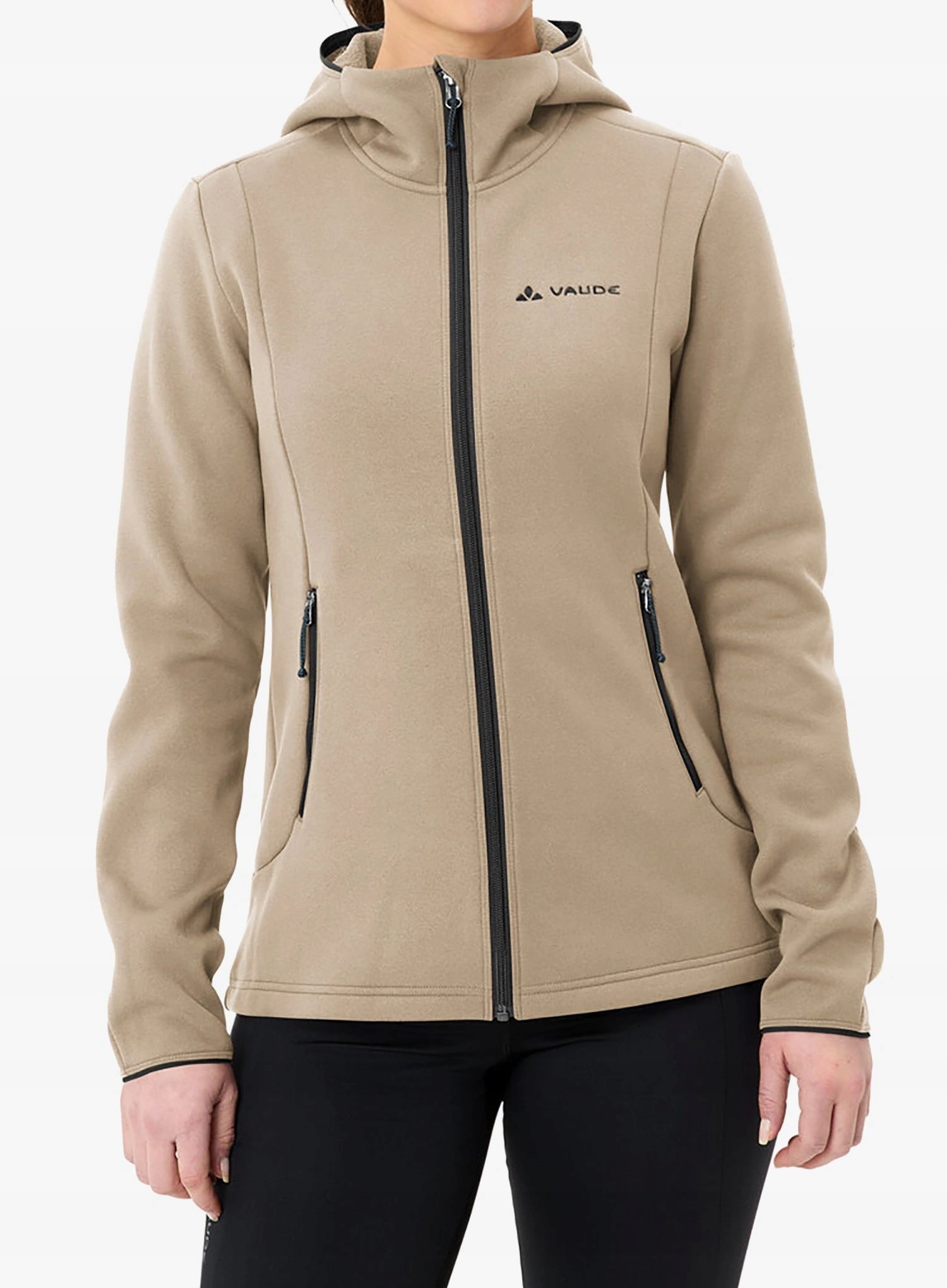 Bluza z kapturem damska Vaude Idris Fleece Hoody linen 40 (M)