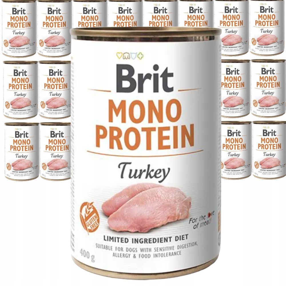 Brit Mono Protein Turkey 24x400g Mokra karma monobiałkowa dla psa