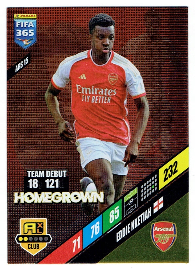 Panini Fifa 365 2024 Club Homegrown ARS15 Arsenal Nketiah