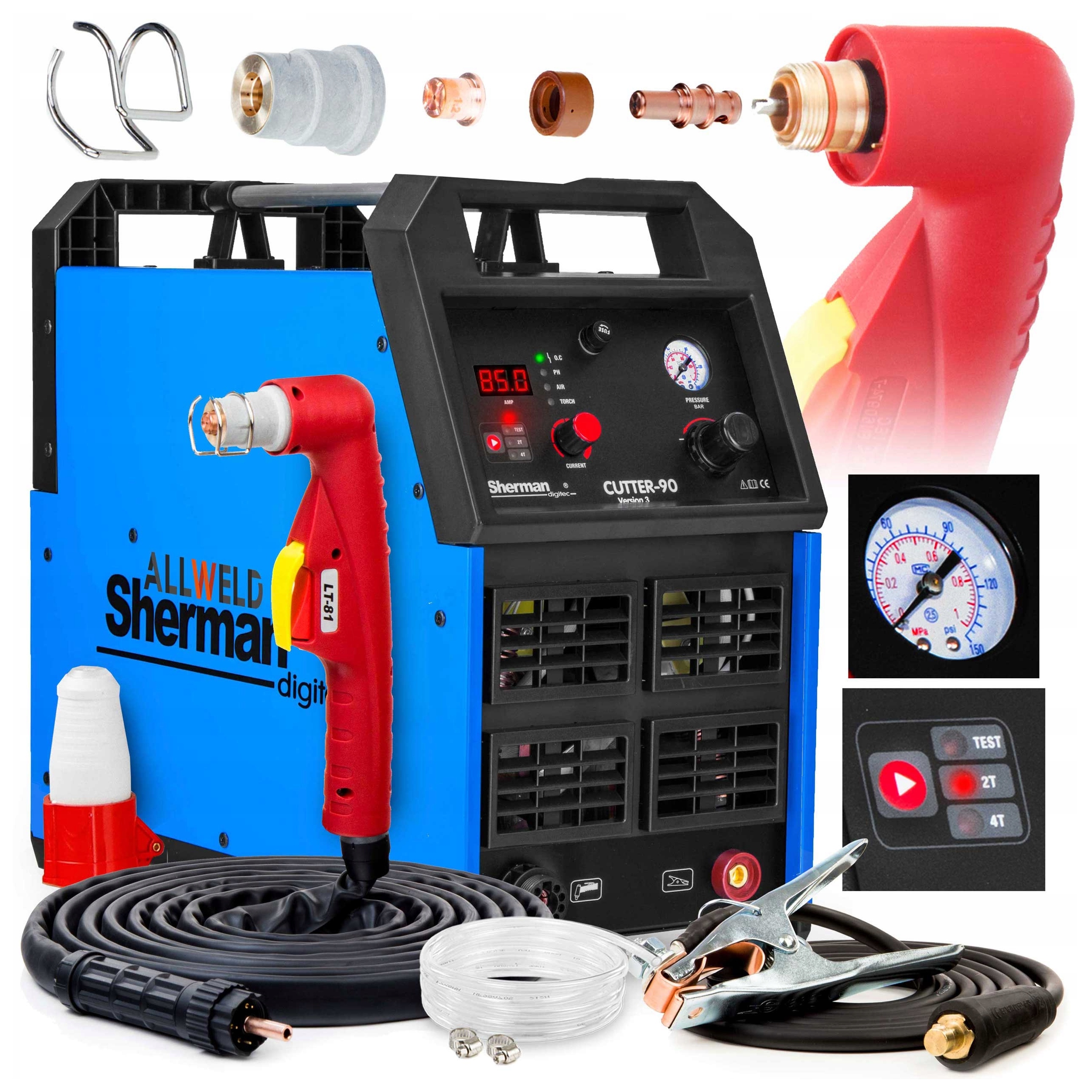 Plazmová Řezačka Plazmová Sherman Cutter 90 400V 85A Hf Igbt Hliník 6 M