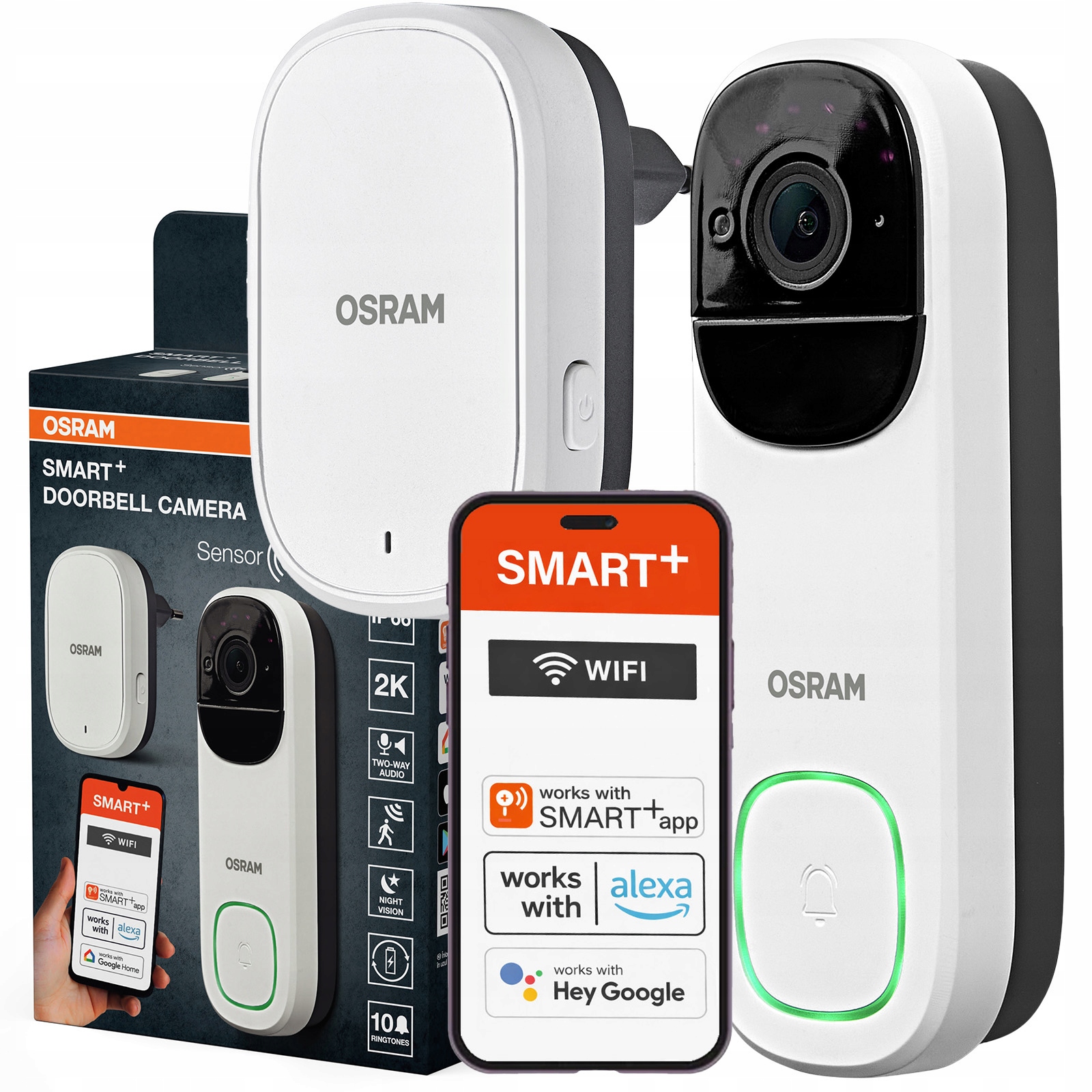 Zvonkový systém s kamerou, inteligentní detekce pohybu Smart+ Wifi Osram