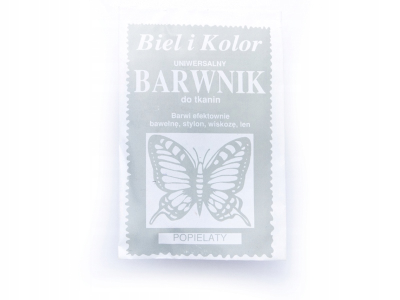 

Barwnik do tkanin Biel i Kolor farba Popielaty