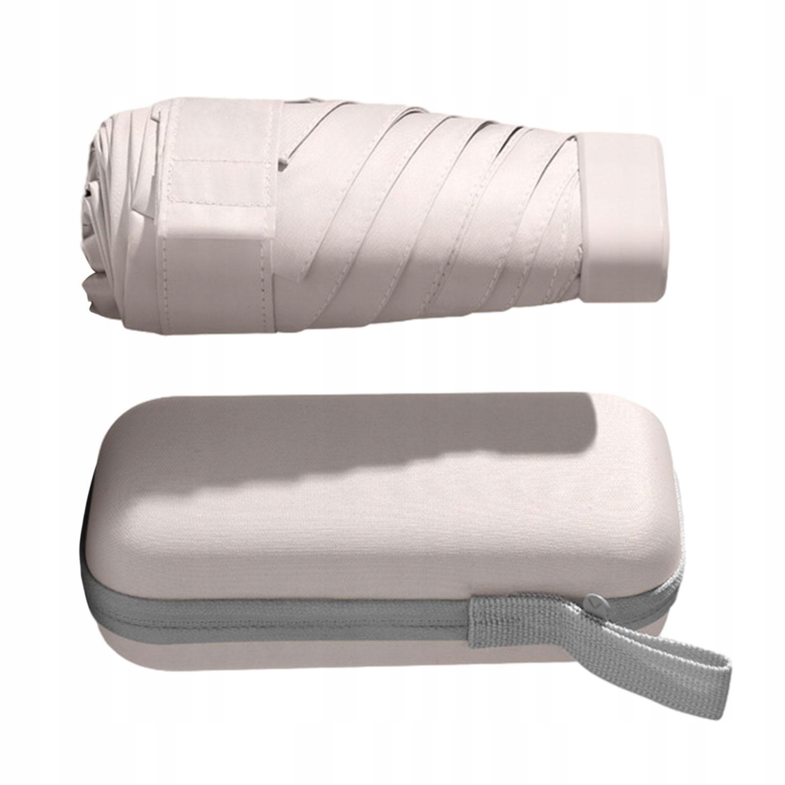 Mini parasol Parasol podróżny Ręczna ochrona przed słońcem Trwałe 6 żeberek w kolorze beżowym Wzór dominujący inny wzór