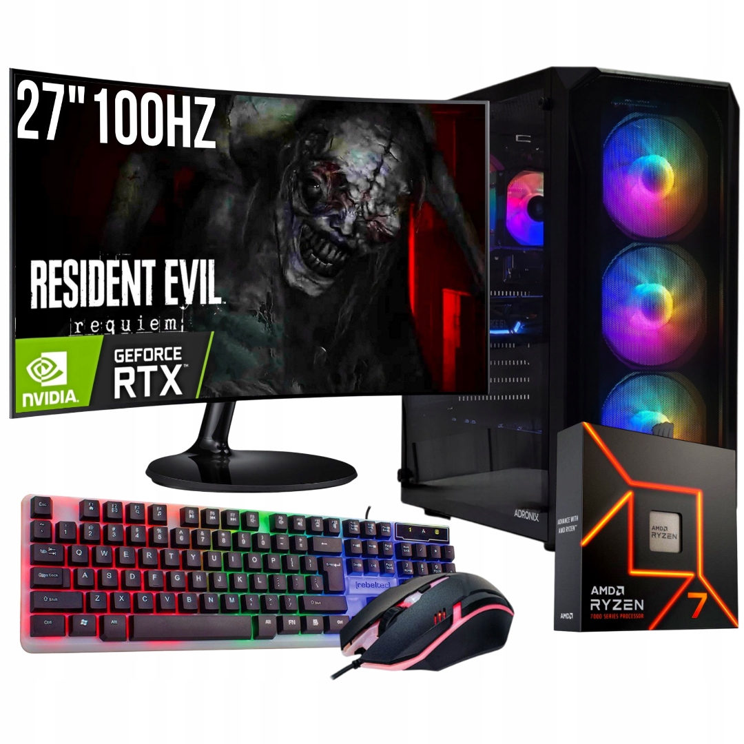 Herní Set Zen Fury R7 9800X3D/16GB/RTX5060/1TB M.2 SSD/W11/27"100Hz