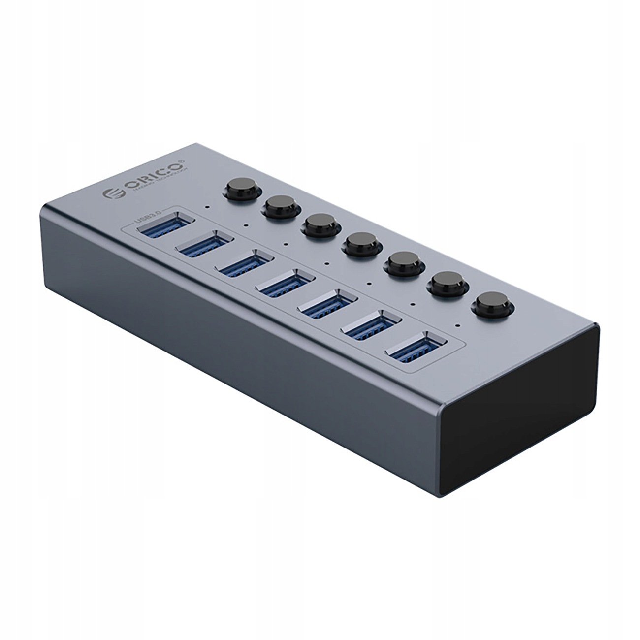 Hub Orico BT2U3-7AB 7x Usb-a 3.0 s vypínači šedý