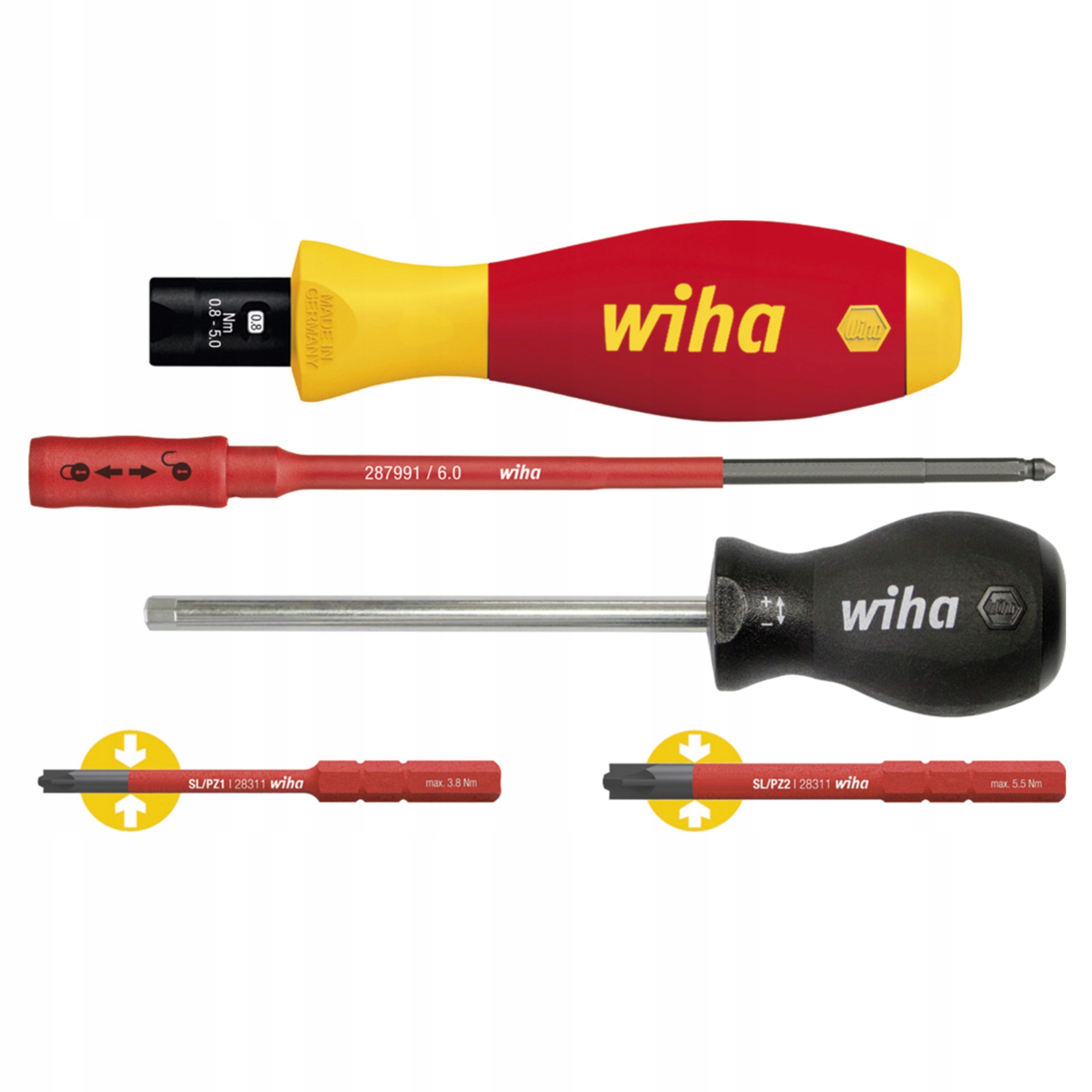 Wiha 38074 Sada Dynamometrických Šroubováků 5ks 0,8-5,0 Nm PlusMinus/Pozidriv