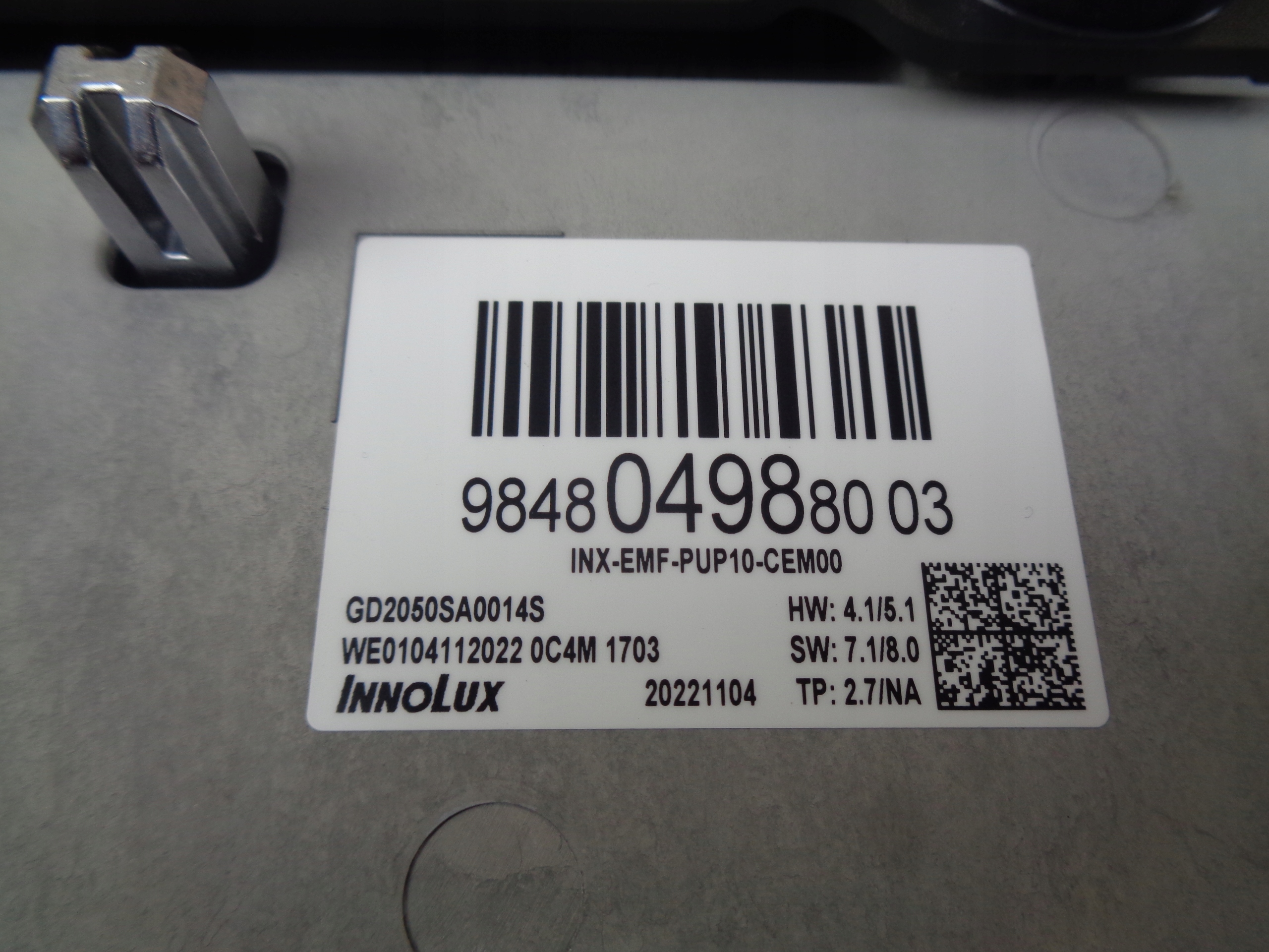 opel Astra л VI 1.2 спидометр экран 9848049880