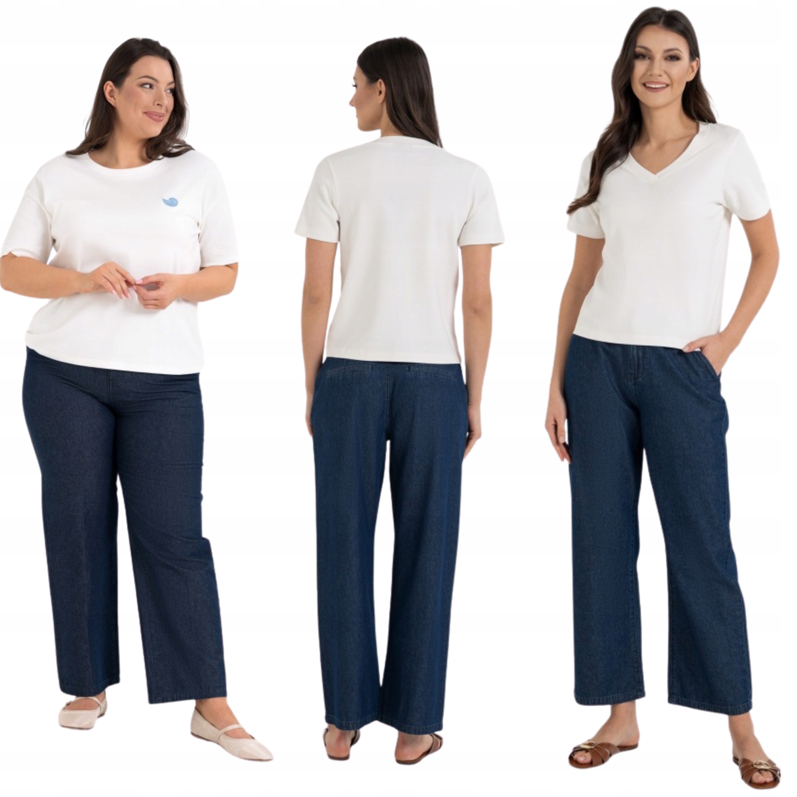 Spodnie Damskie Jeansowe Moraj Wysoki Stan Ciemny Niebieski XXL