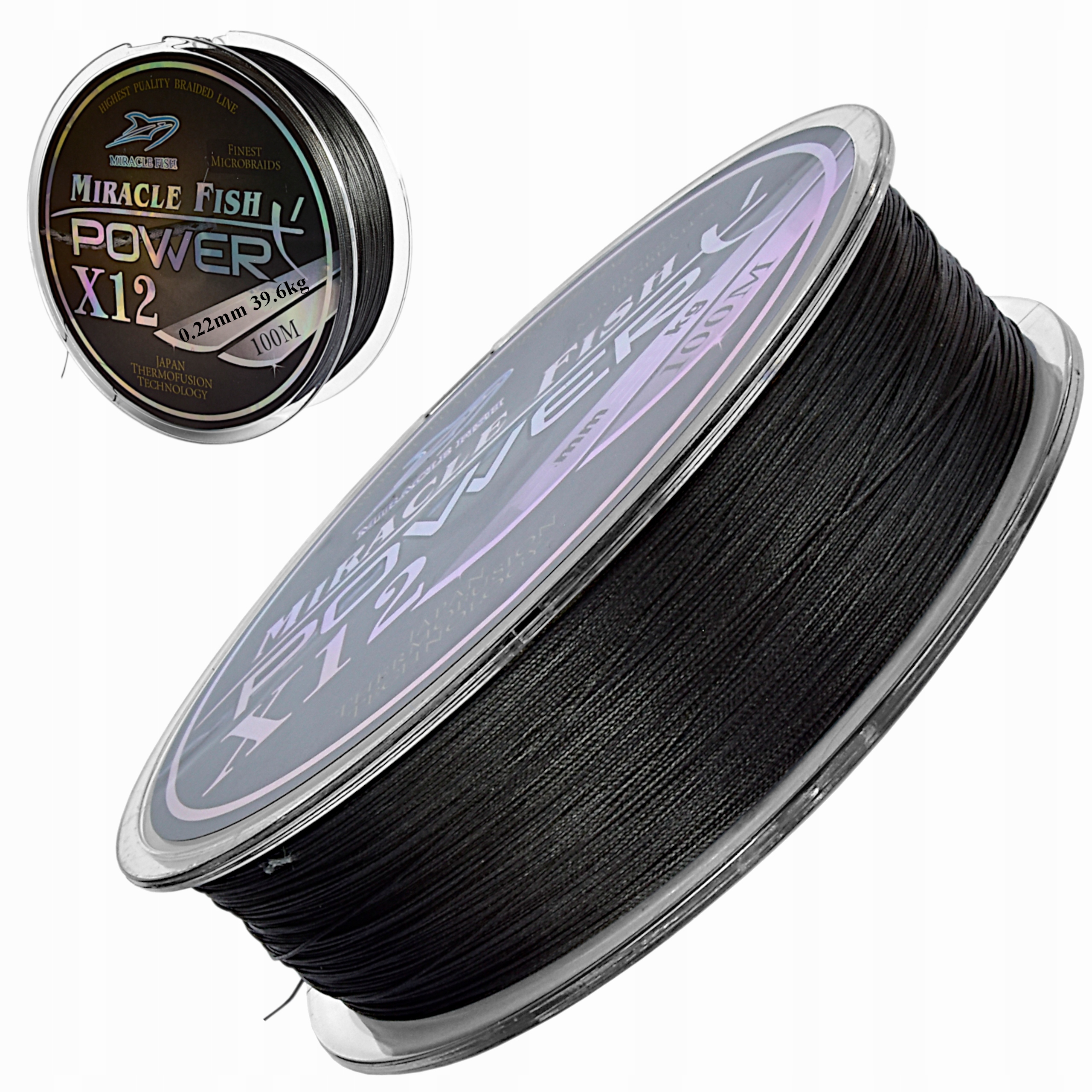 Plecionka 12 Splotowa Power 0.22 mm/ 39.6kg Czarna