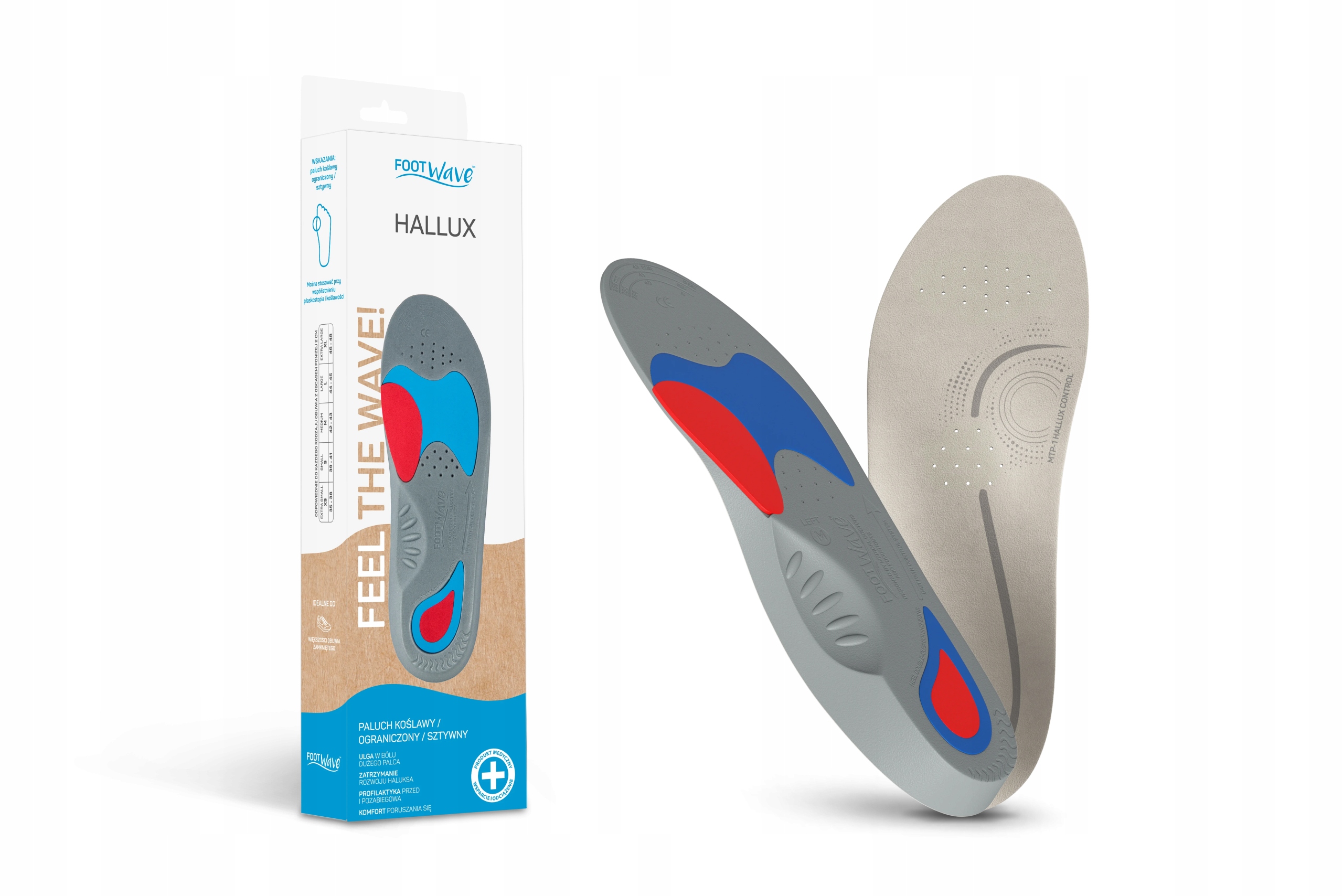 Footwave Ortopedické vložky do šikmých prstů Hallux S 39-41
