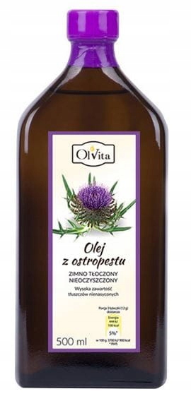 Ostropestřecový olej za studena lisovaný, nevyčištěný 500 ml Olvita