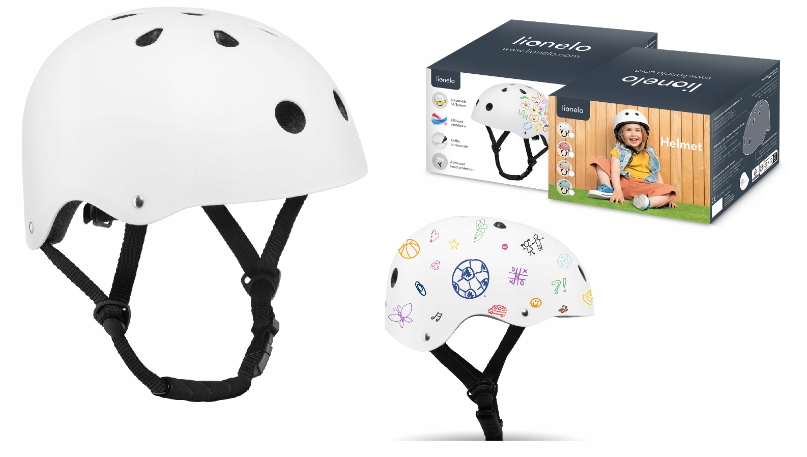 Kask Dziecięcy Na Rower Hulajnogę Lionelo Helmet Rozm. S 50-56cm od 2 lat