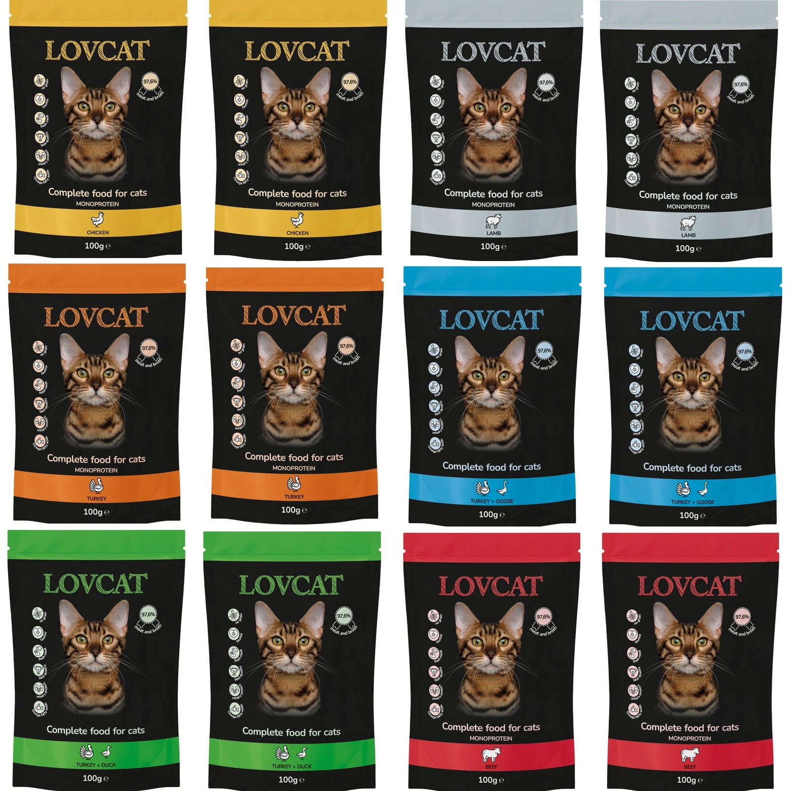Lovcat mokra karma dla kota mix 12x 100g