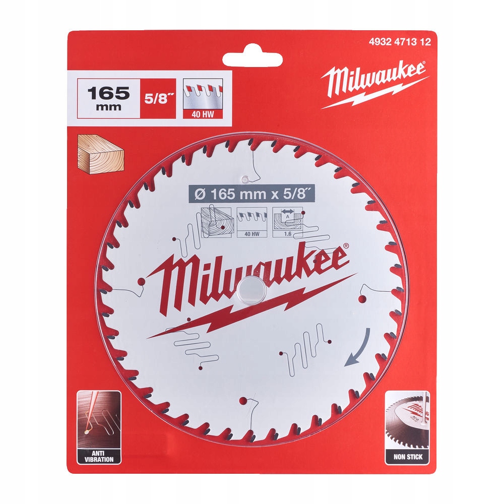 Milwaukee Tarcza pilarska do drewna 165 mm 40z 4932471312