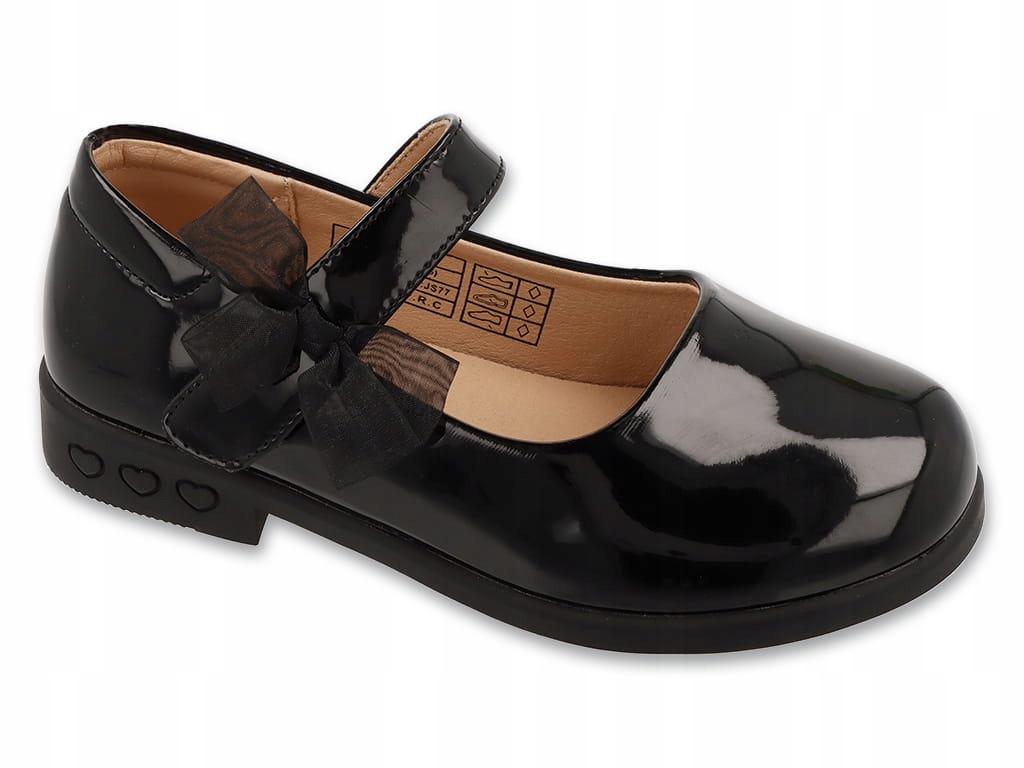 buty dziecięce Befado lakierowane baleriny ze skórzaną wkł. r.30