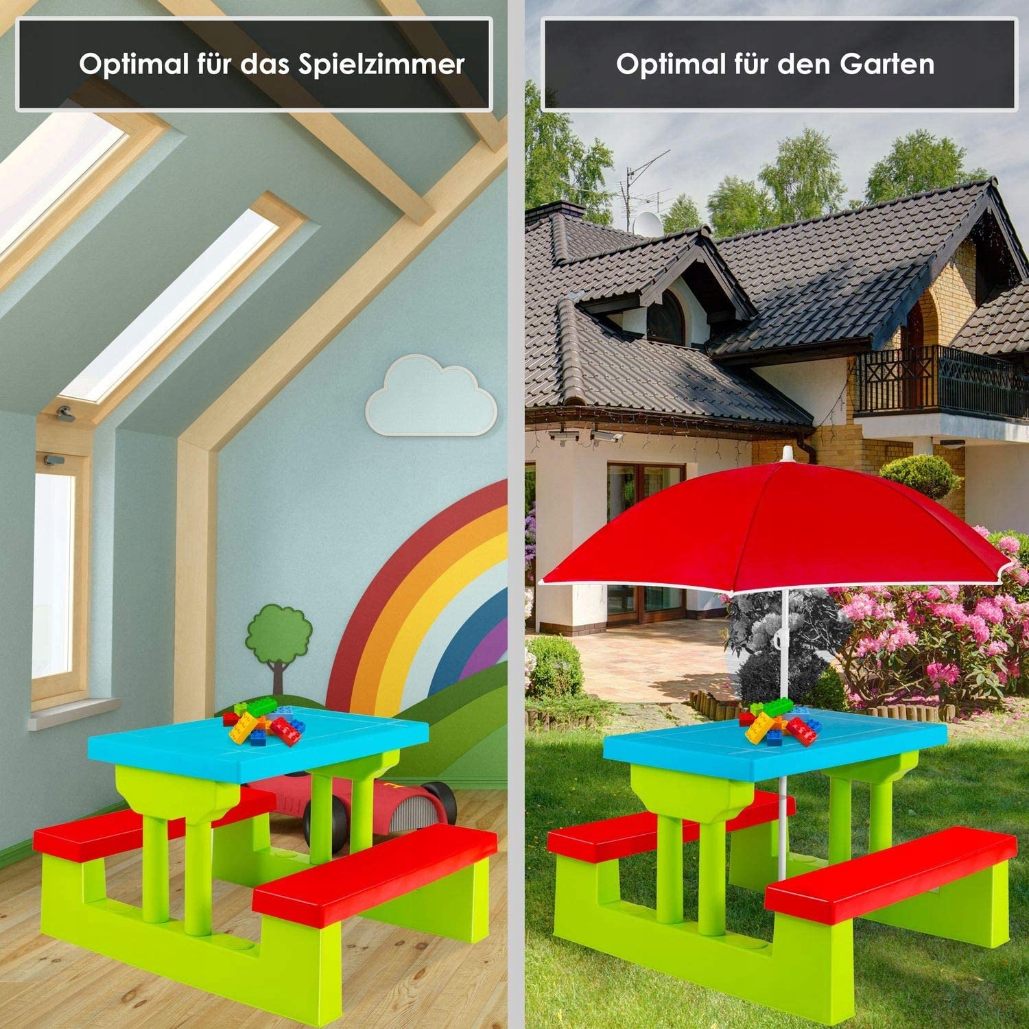 STOLIK OGRODOWY DLA DZIECI ŁAWKA PARASOL GREEN Marka Coil