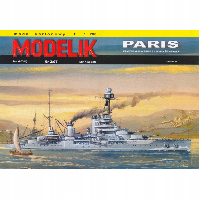 Modelik 3/07 Francuski pancernik Paris 1:200
