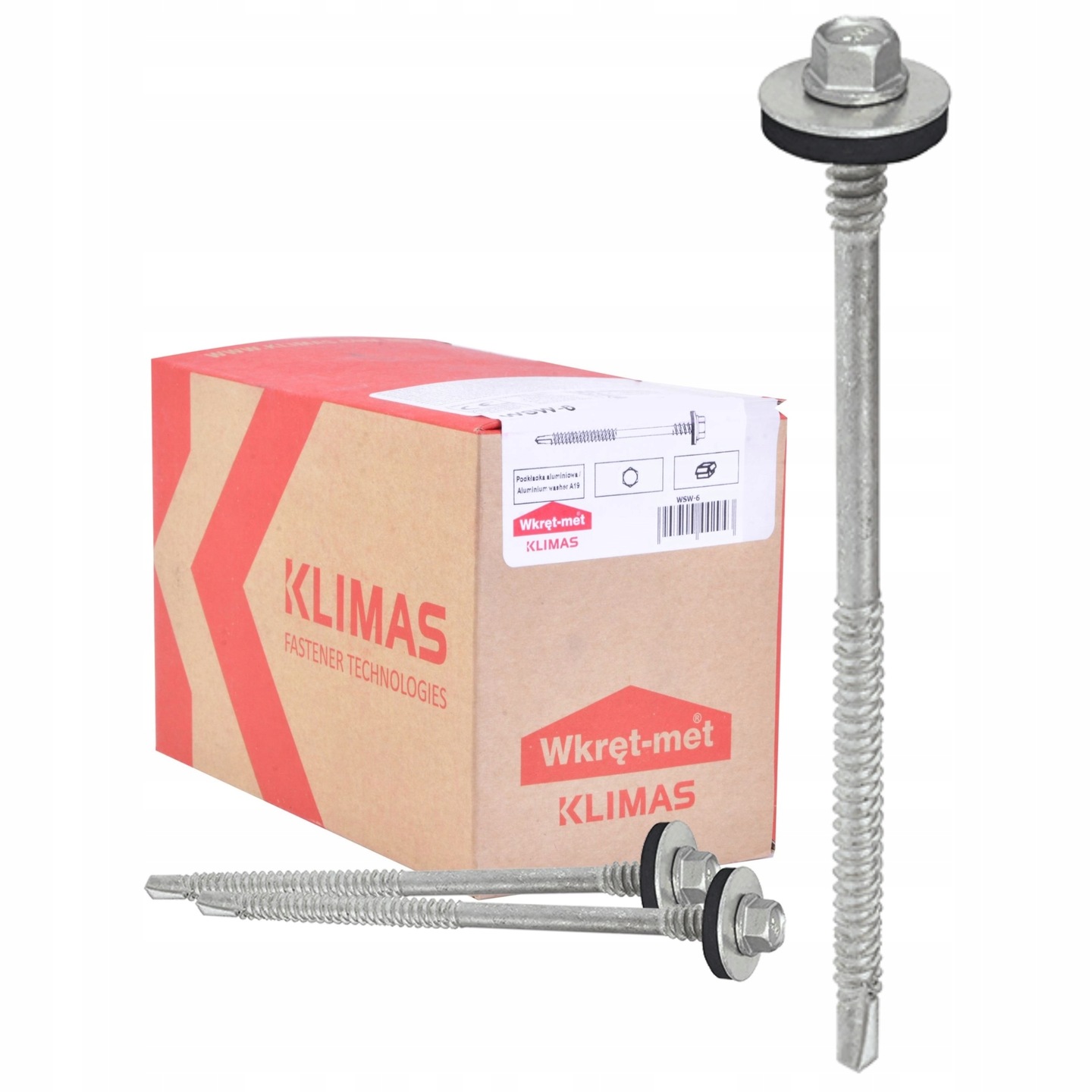 Skrutky 5,5 x 225 mm na upevnenie sendvičových panelov na oceľ z Epdm 100ks.WSW6