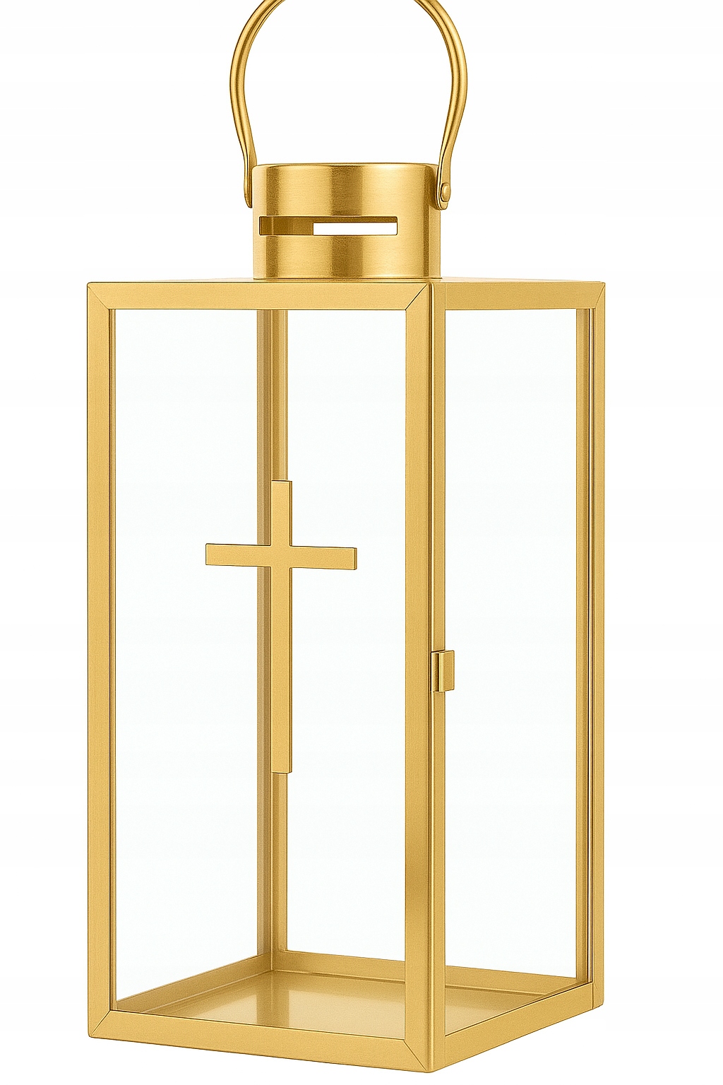 Lucerna lampion 49 cm Zlatý Hřbitovní Svíčka na hřbitovní hrob z z nerezové oceli