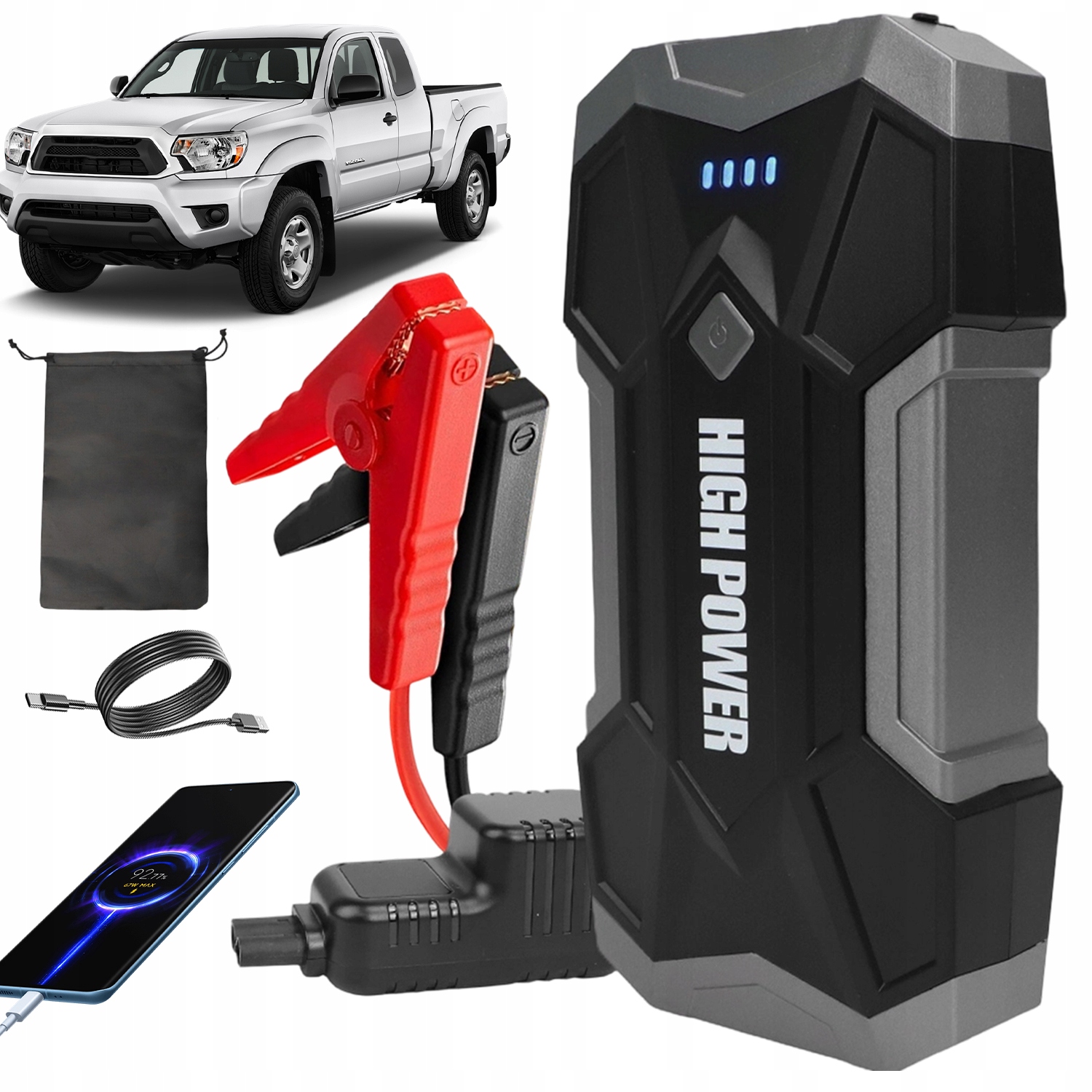 Jump Starter Booster Powerbank 4500A 8000MAH Pro Motory 8 0L Benzín