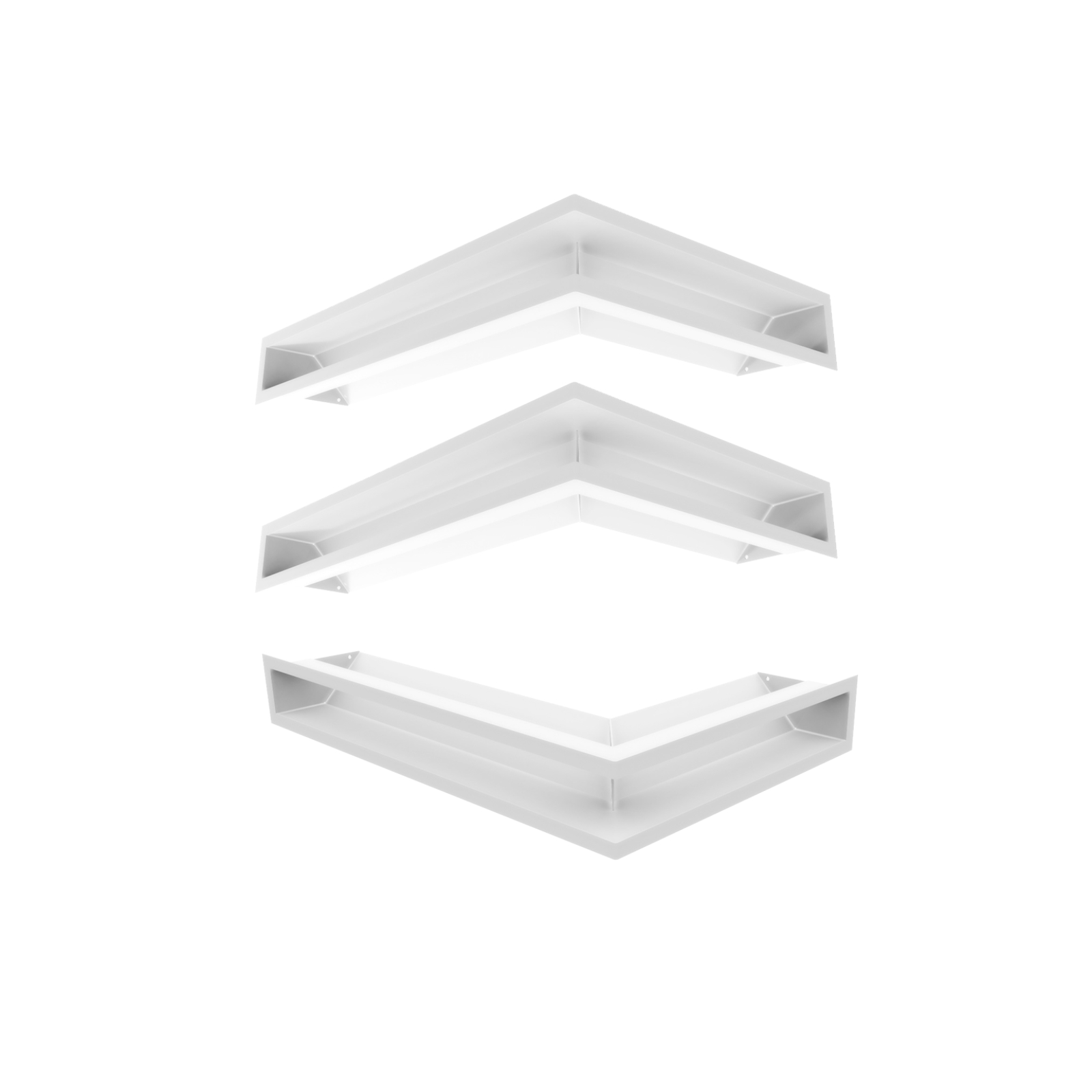 Krbová mriežka Kratki Luft Biela 9x60x40 Pravá Ventilačná Sada 3ks