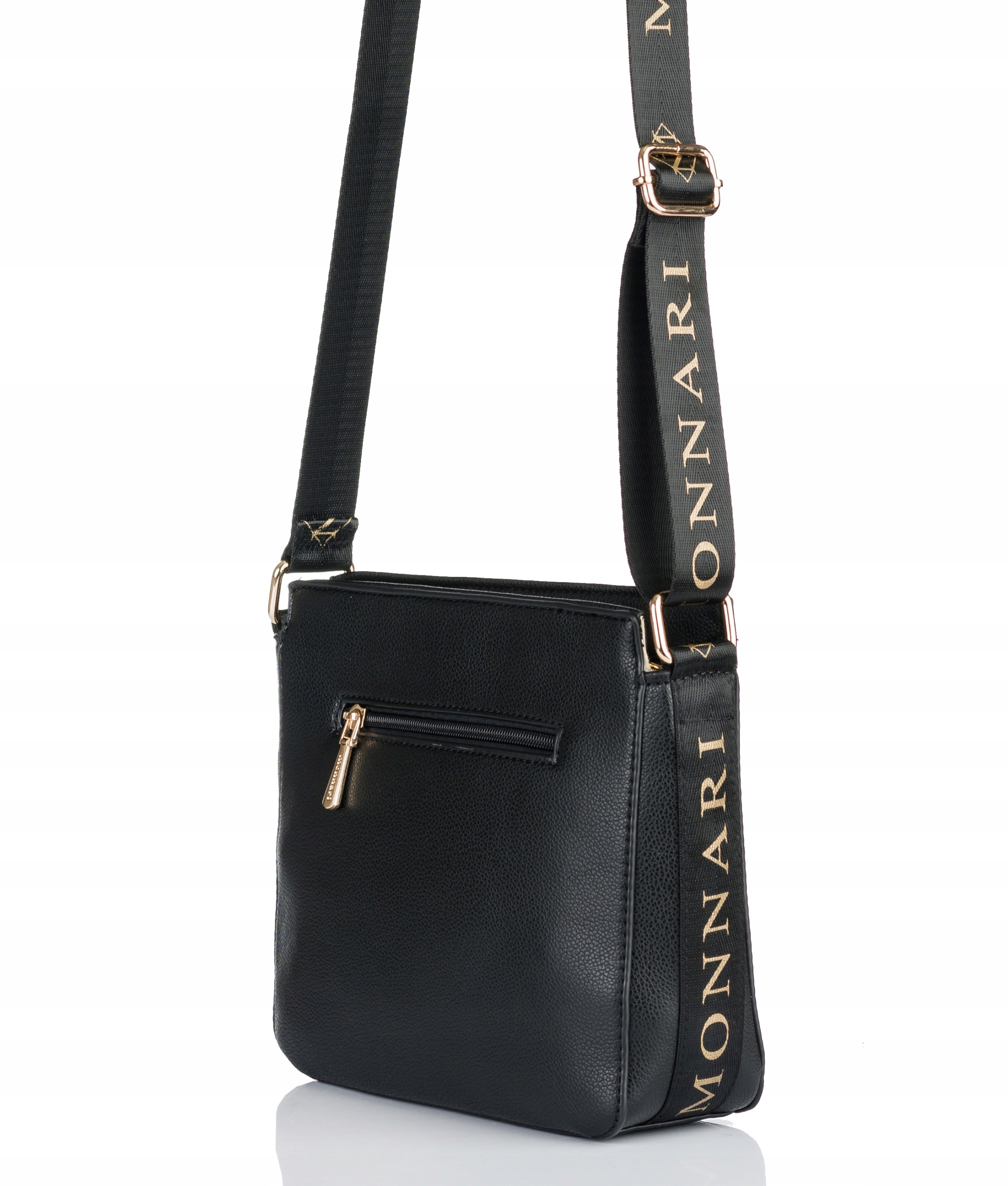 MONNARI Torebka na ramię LISTONOSZKA Pojemna PASEK LOGO PREMIUM Model MONNARI Nowość 2025 BAG3000-020