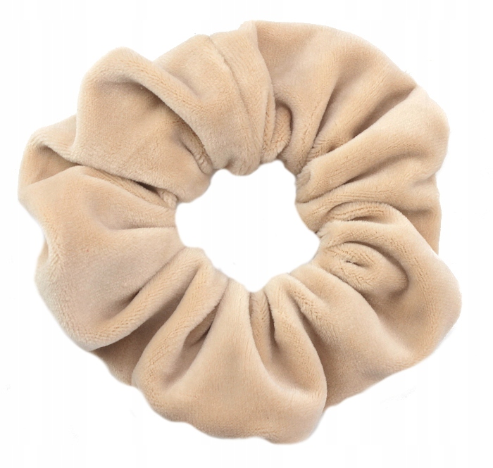 GUMKA DO WŁOSÓW SCRUNCHIES WELUR JASNO BEŻOWA