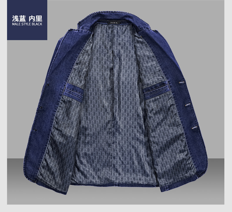 Moda męska slim-fit kurtka dżinsowa rozmiar marynarki Materiał dominujący bawełna