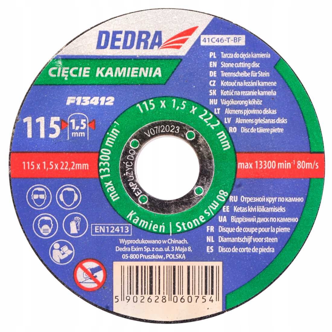 

Dedra Tarcza do cięcia kamienia 115x1,5x22,2mm