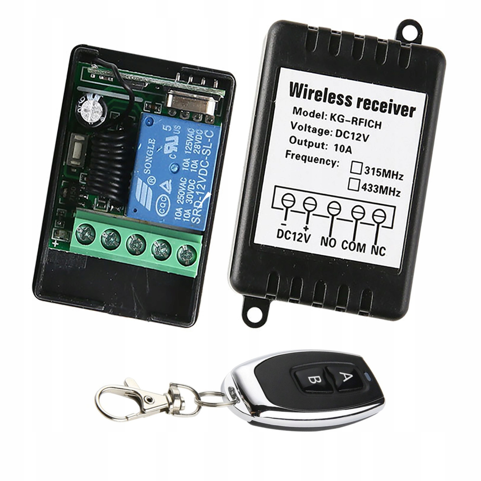 

Przekaźnik z pilotem w obudowie 1CH 433Mhz 12V