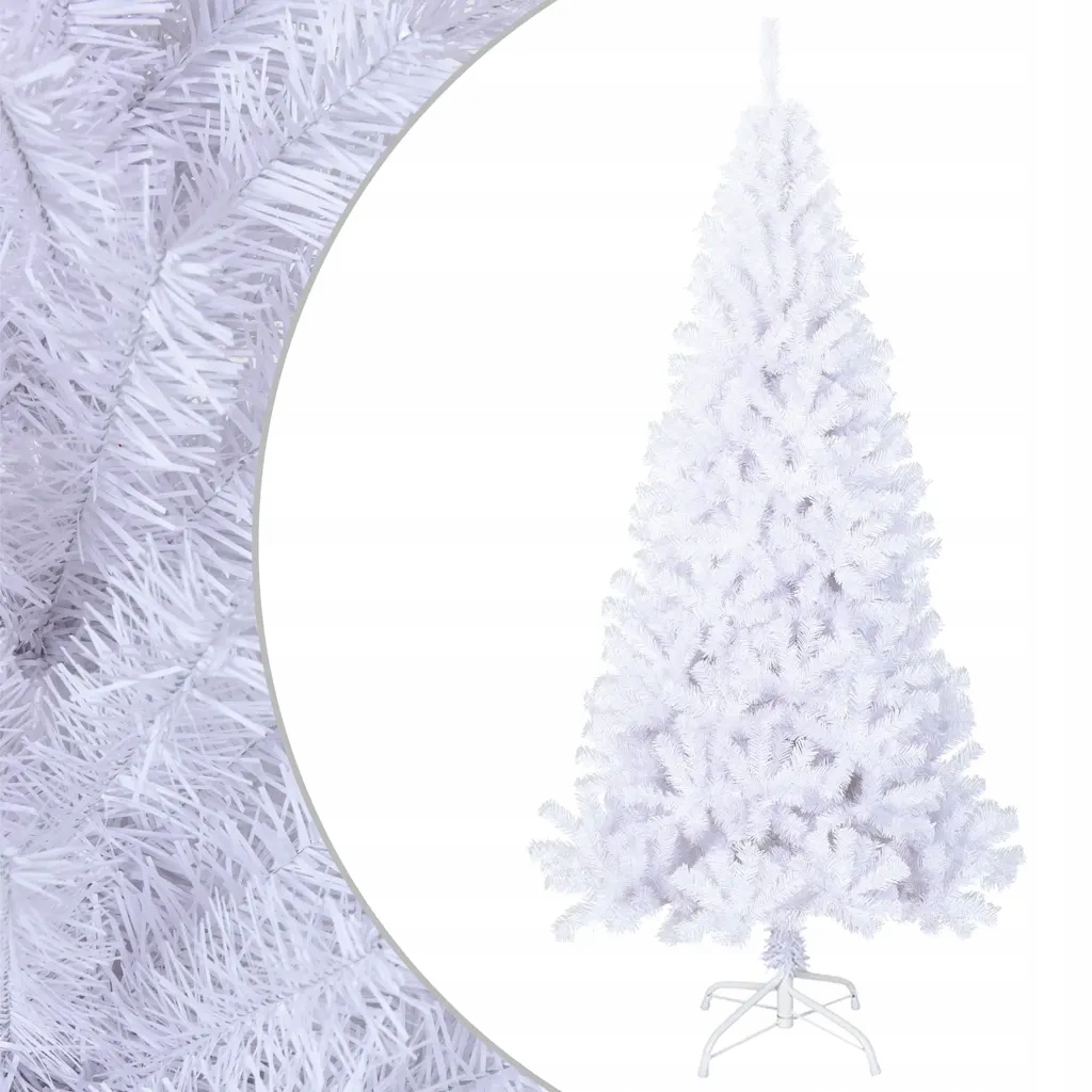 Bílý umělý vánoční stromek z Pvc, 210 cm, průměr 110 cm, 1210 větviček
