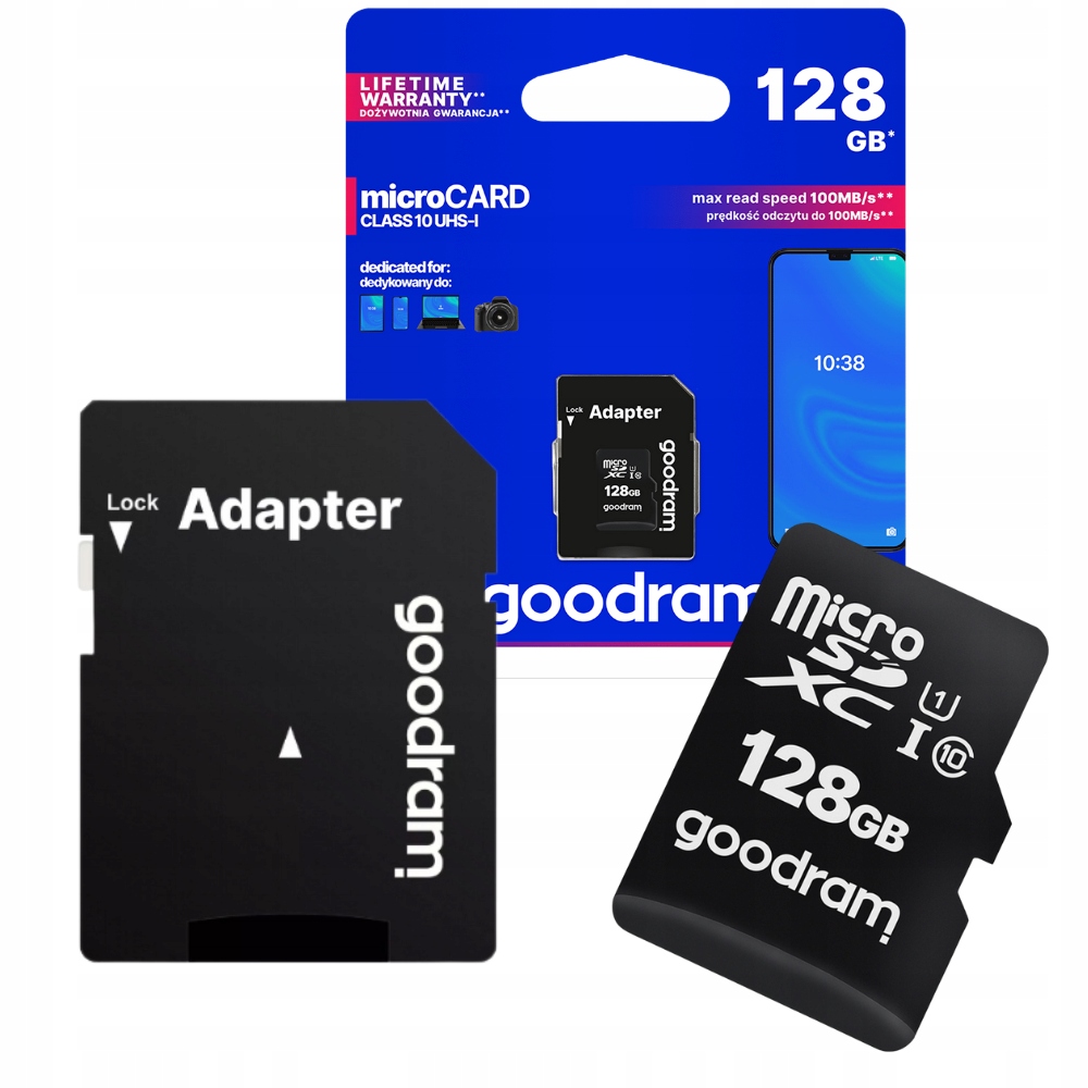 Paměťová Karta 128 Gb Micro Sd 100 MB/s Goodram Pro Telefon Fotoaparátu Adaptér