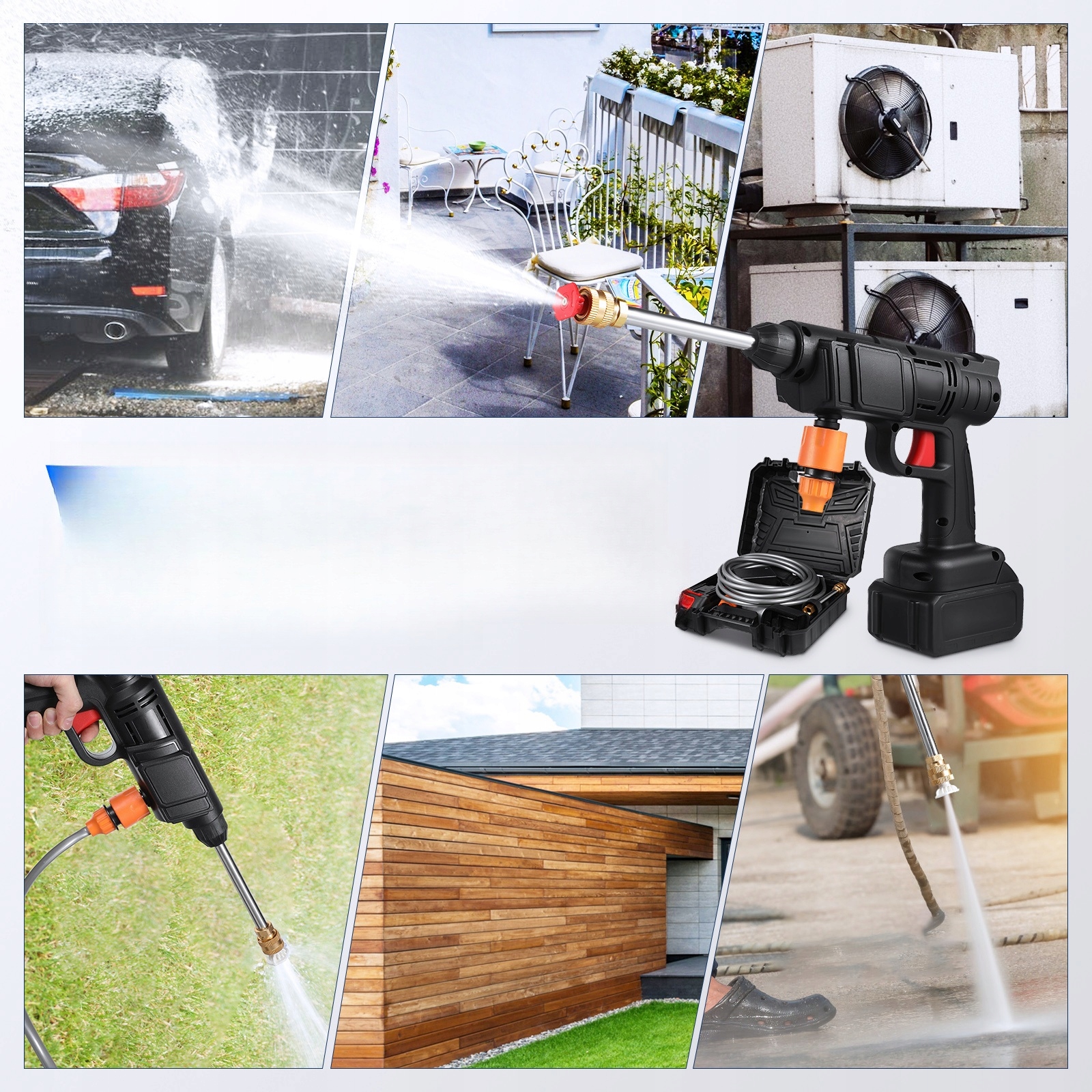 BEZPRZEWODOWY CZYSZCZĄCY CIŚNIENIOWO PRZENOŚNY MYJKA SAMOCHODOWA Marka bez marki