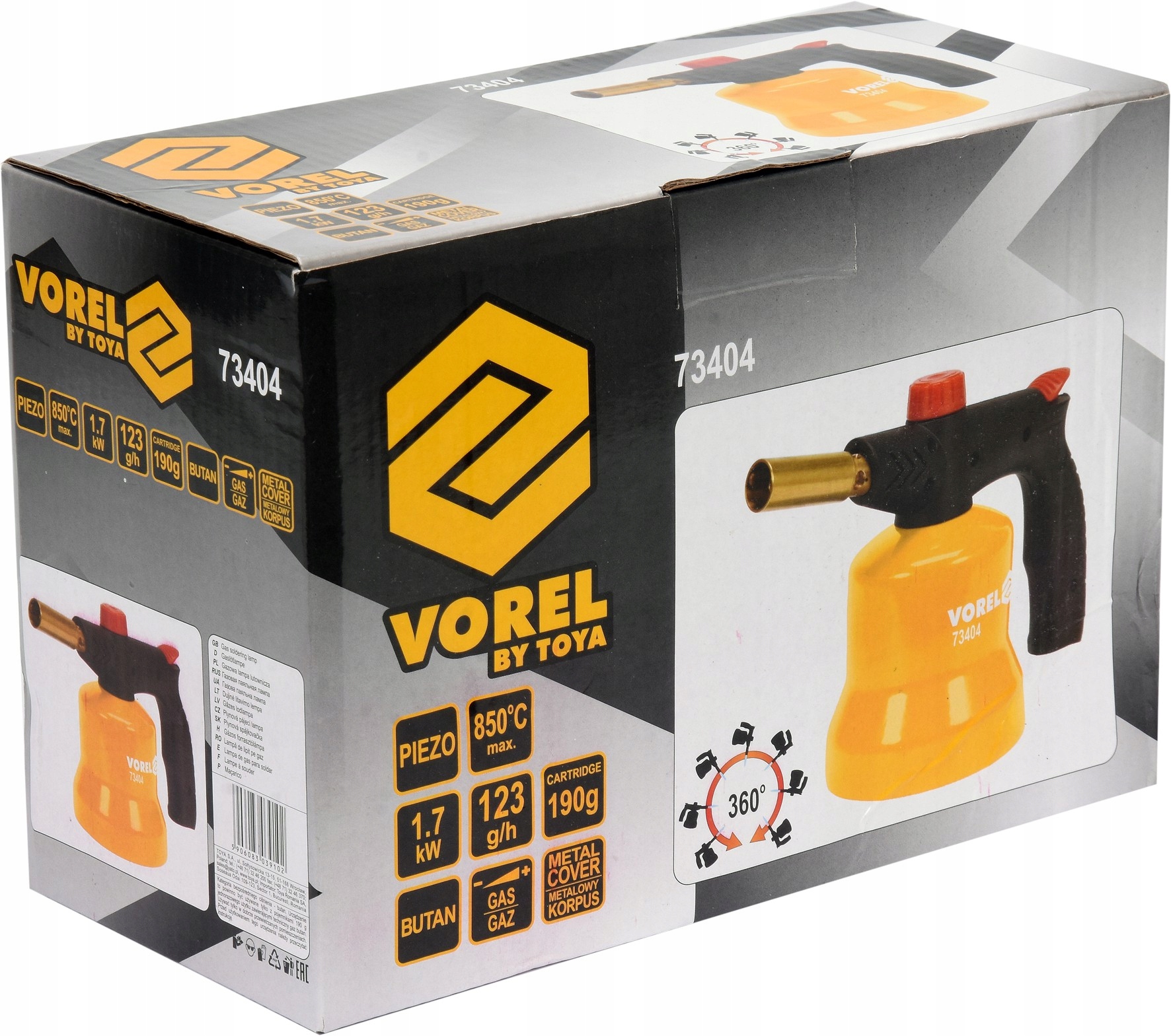 VOREL 73404 GAZOWA LAMPA LUTOWNICZA + KARTUSZ 4szt Marka Vorel