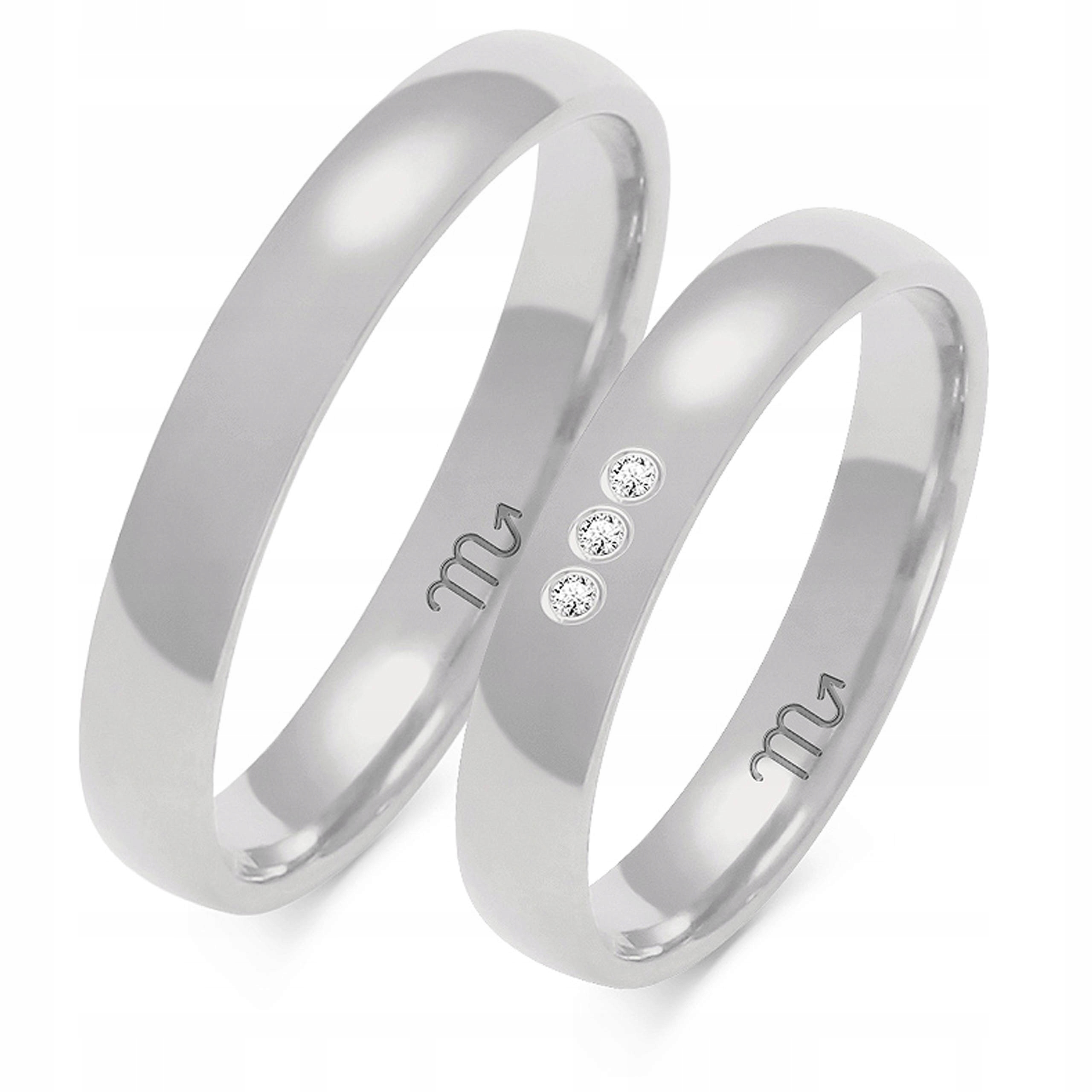 Zlatý snubní prsten bílý 585 snubní prsteny svatba Velikost 14 nadčasová